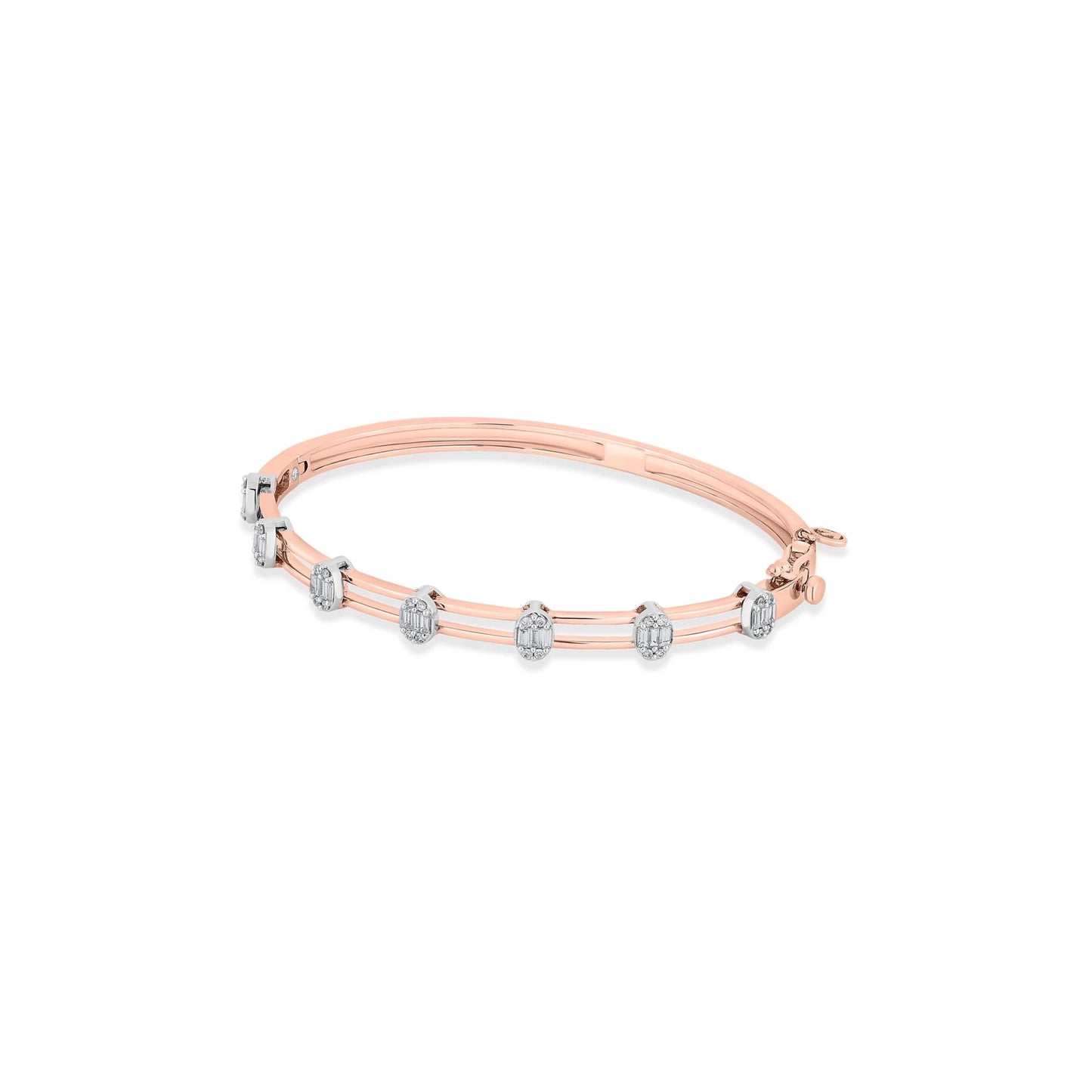Enchante Minimalist Cluster Track Bracelet - Zen Diamond India