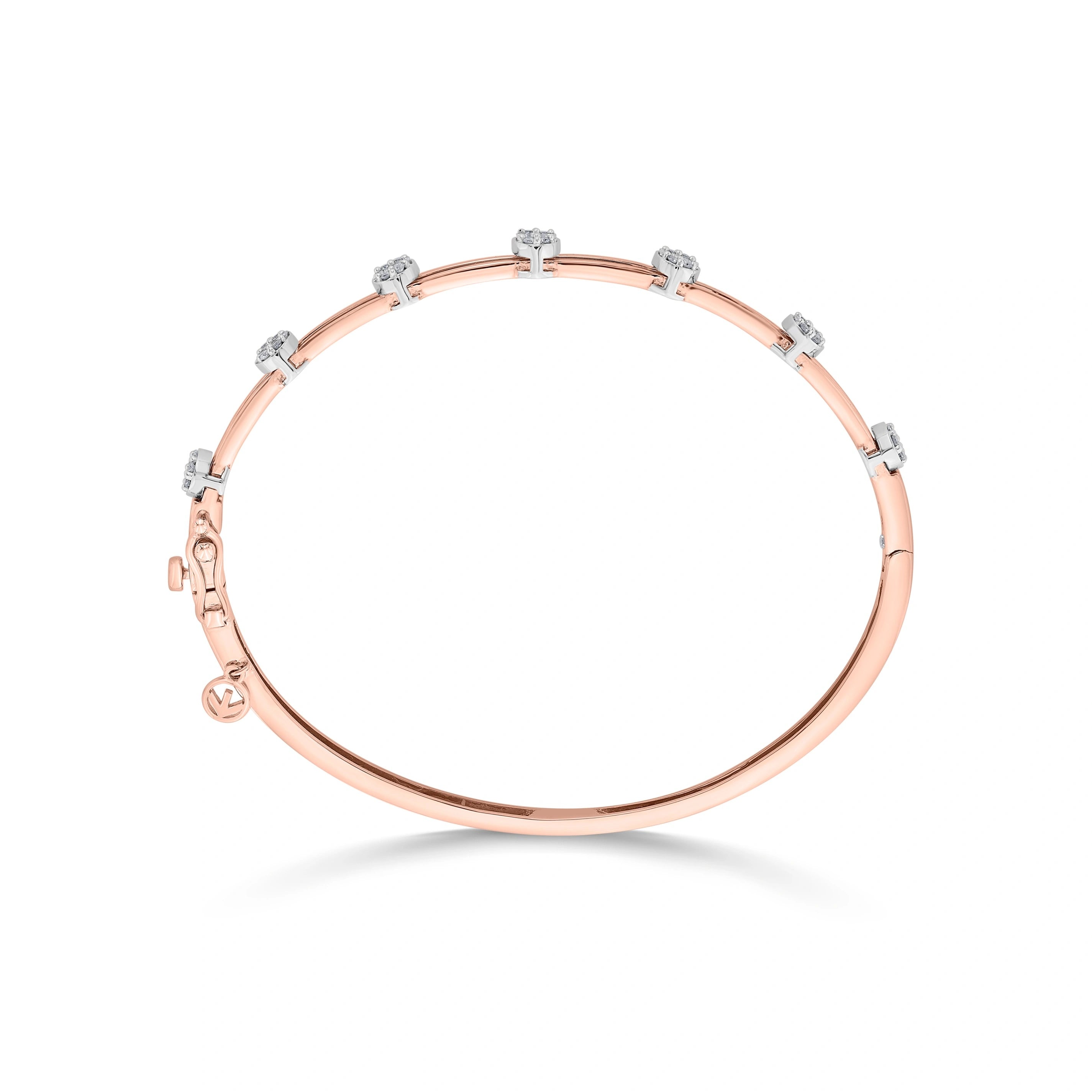 Enchante Minimalist Cluster Track Bracelet - Zen Diamond India