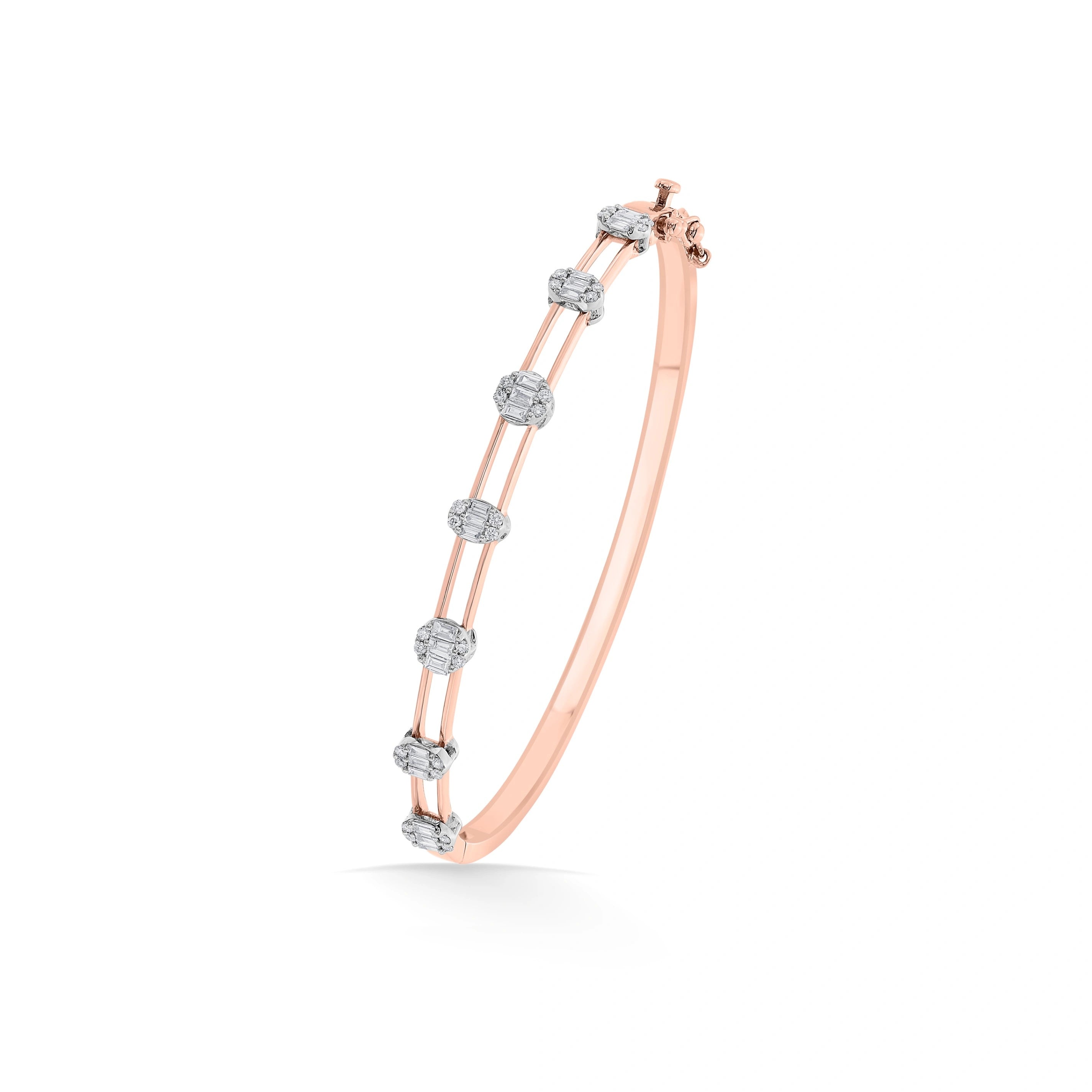 Enchante Minimalist Cluster Track Bracelet - Zen Diamond India