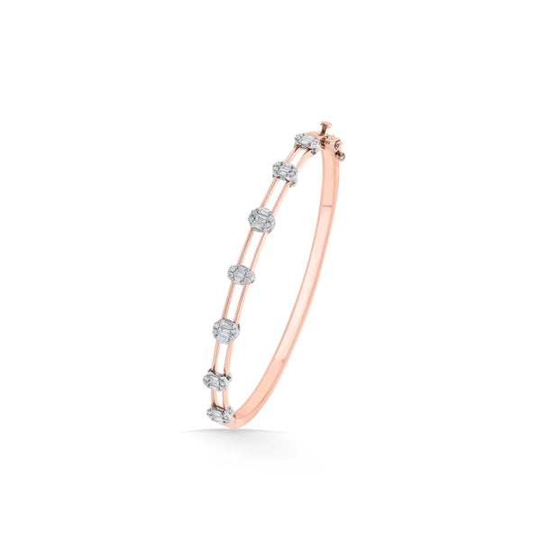 Enchante Minimalist Cluster Track Bracelet - Zen Diamond India