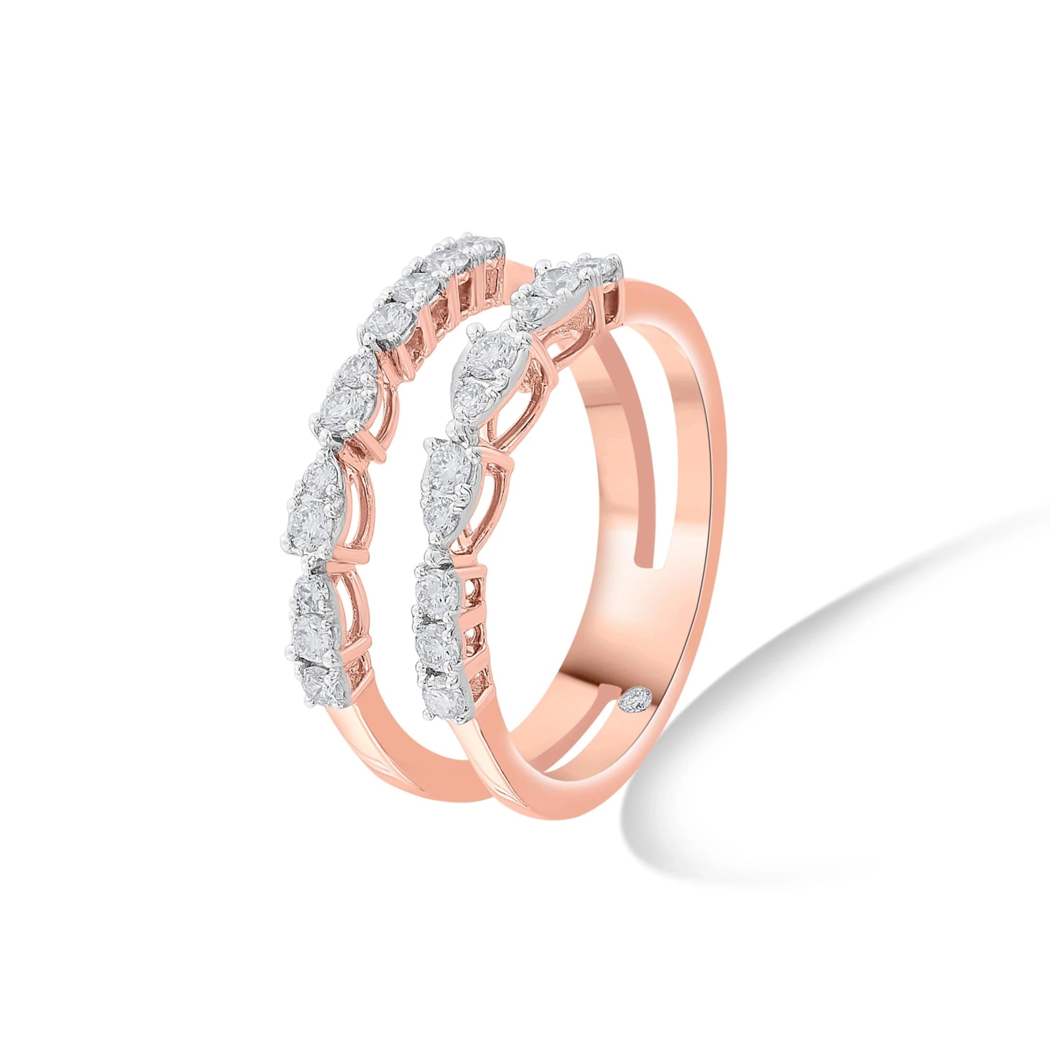 Enchante Luxe Open Pave Petal Band - Zen Diamond India