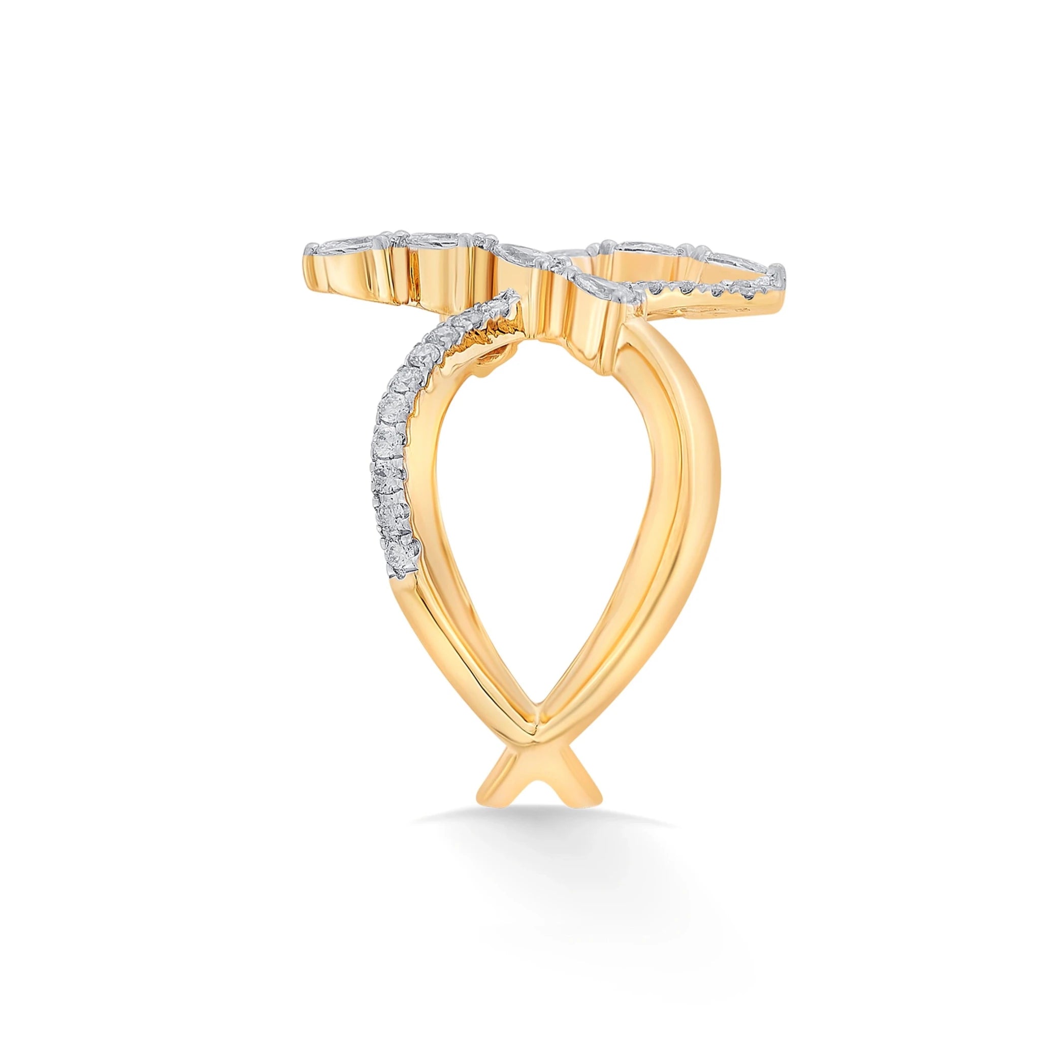 Enchante Cosmic Sparkle Criss - Cross Ring - Zen Diamond India