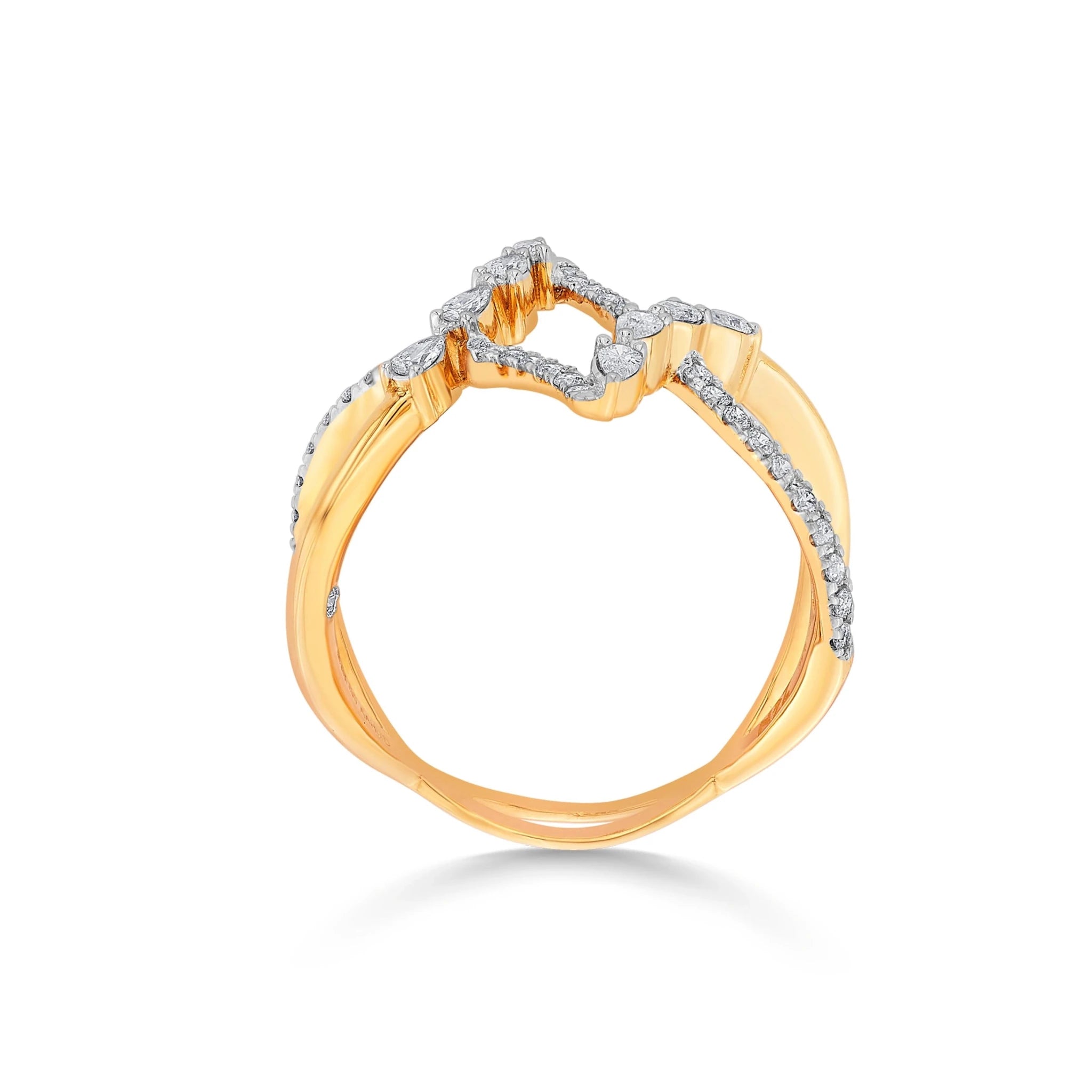 Enchante Cosmic Sparkle Criss - Cross Ring - Zen Diamond India