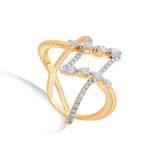 Enchante Cosmic Sparkle Criss - Cross Ring - Zen Diamond India