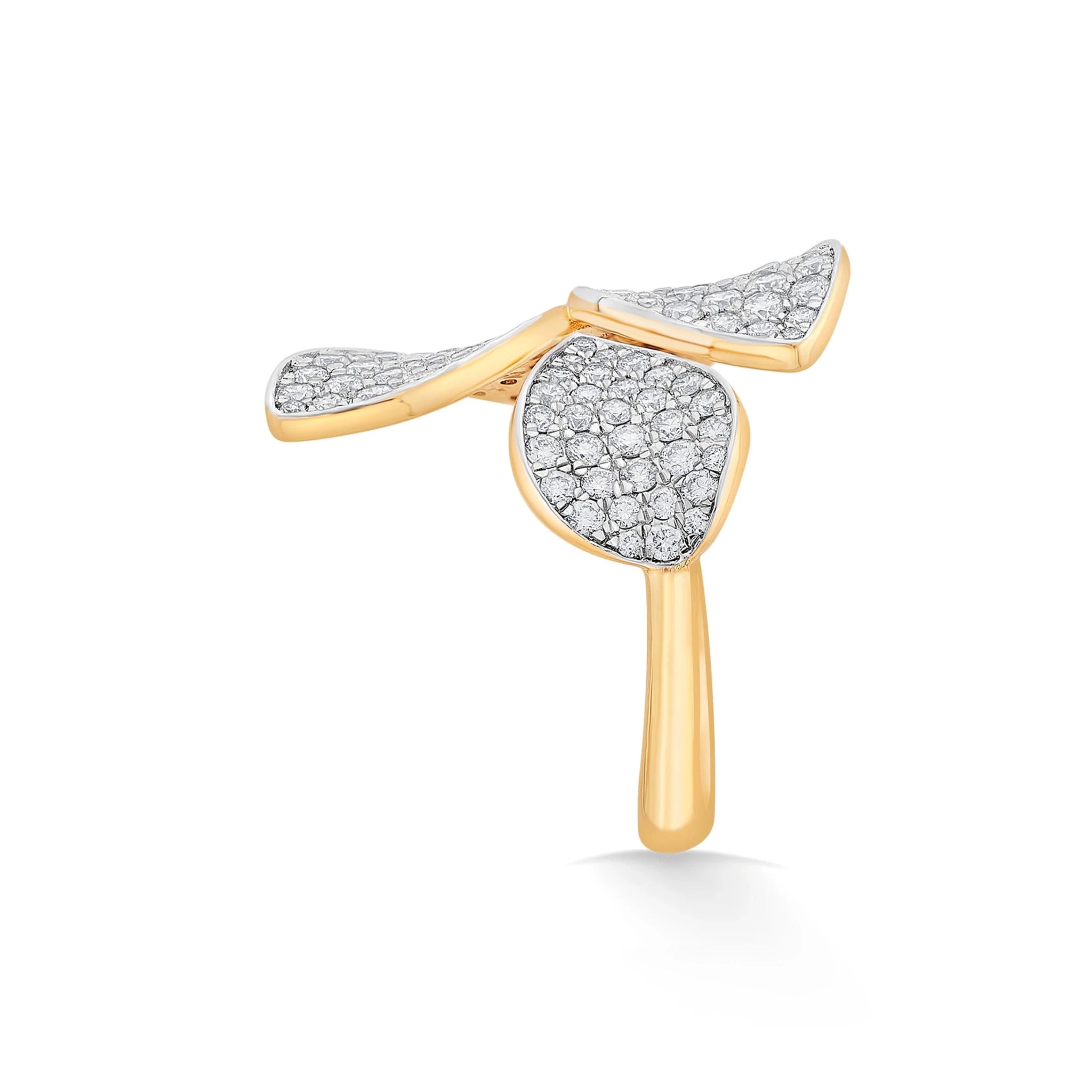 Bloom Twin Petal Spark Ring - Zen Diamond India