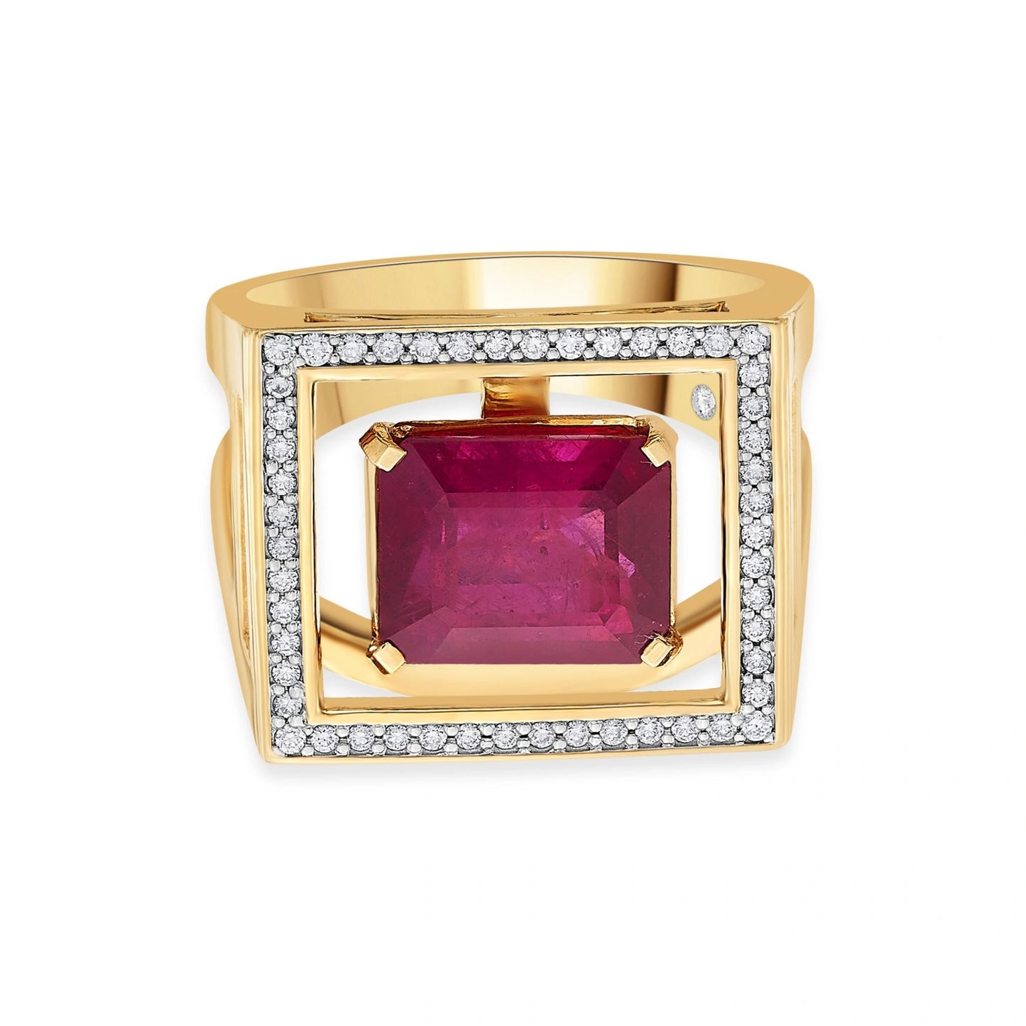 Toren Fiery Square Crown Ring
