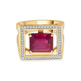 Toren Fiery Square Crown Ring