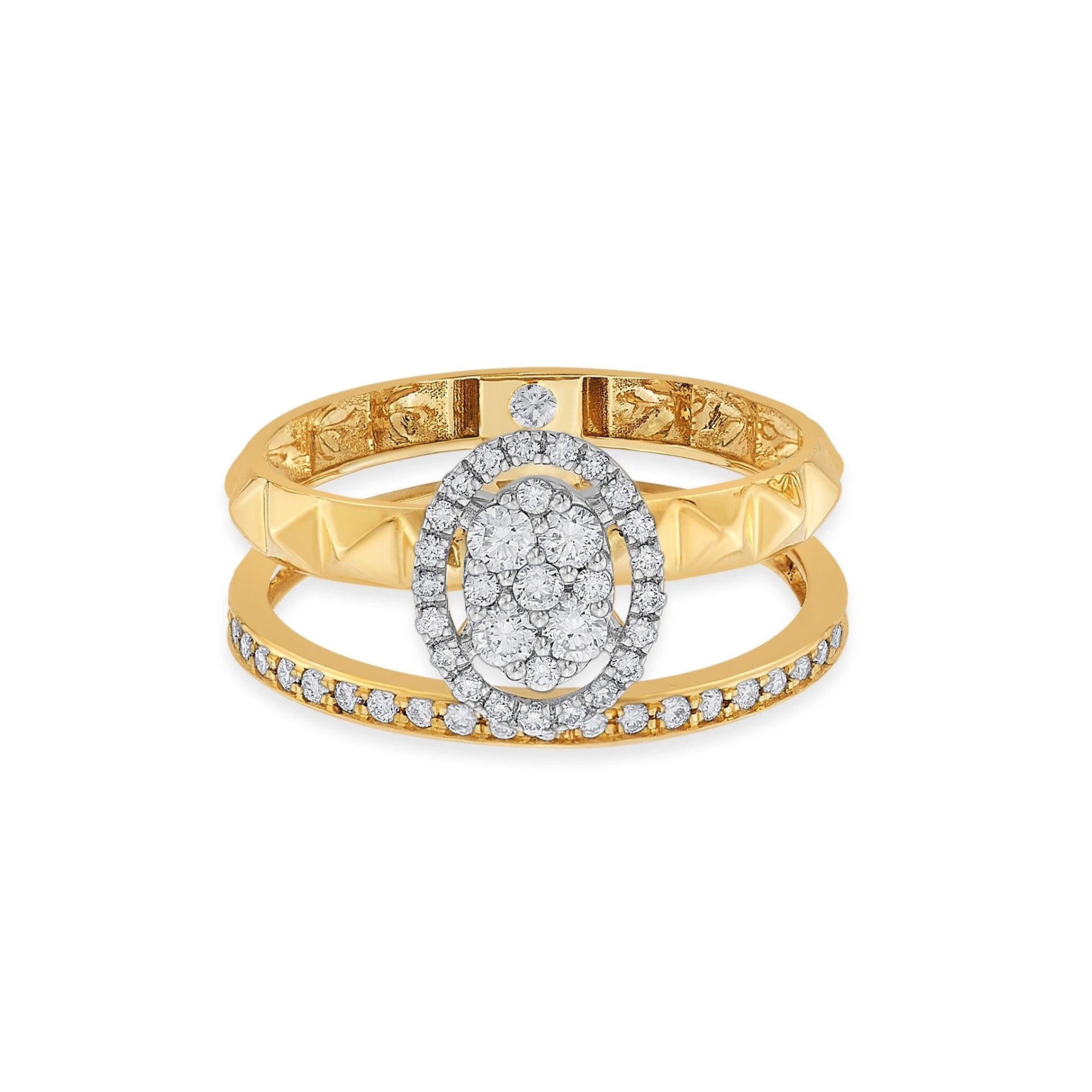 Soiree Dazzling Duo Halo Ring - Zen Diamond India