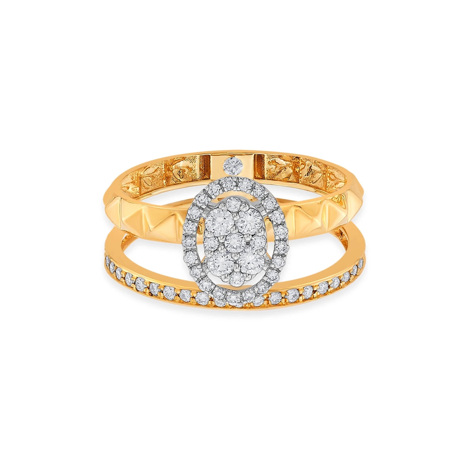 Soiree Dazzling Duo Halo Ring - Zen Diamond India