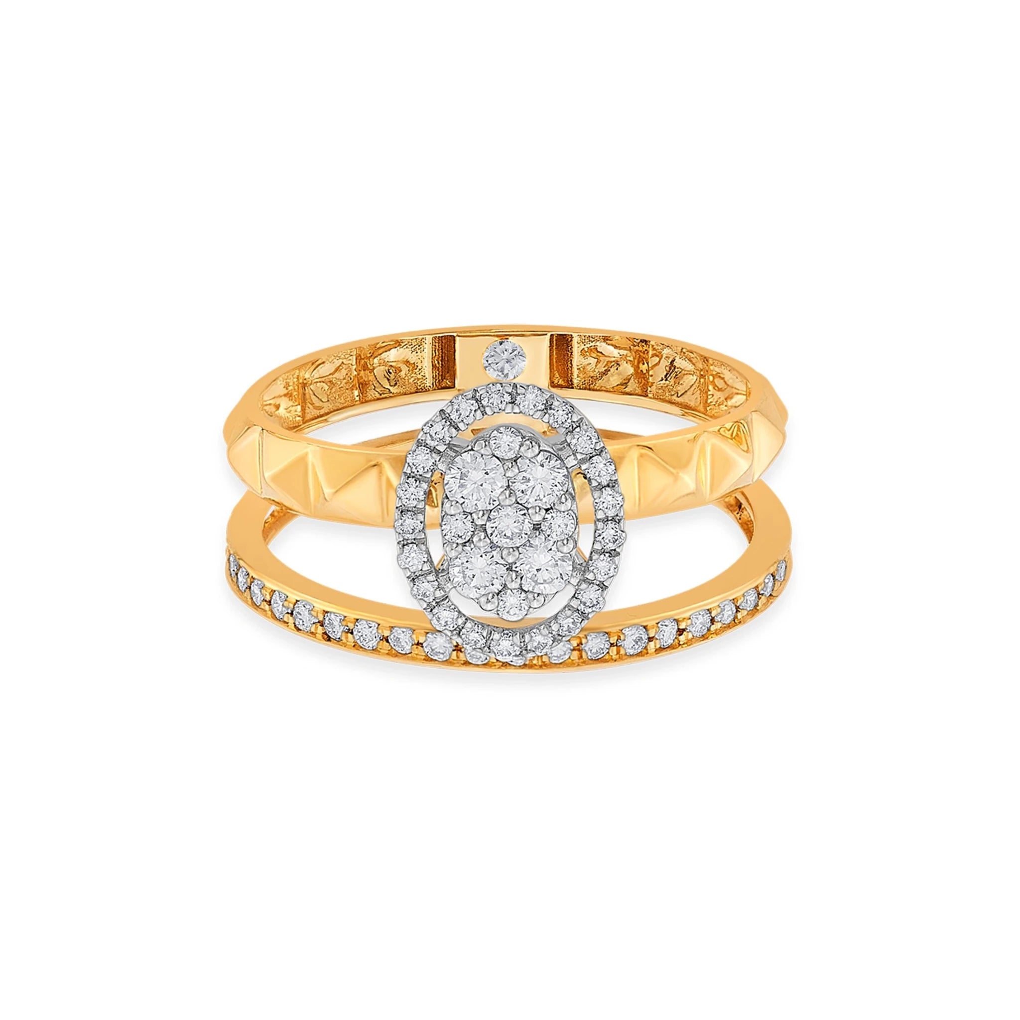 Soiree Dazzling Duo Halo Ring - Zen Diamond India