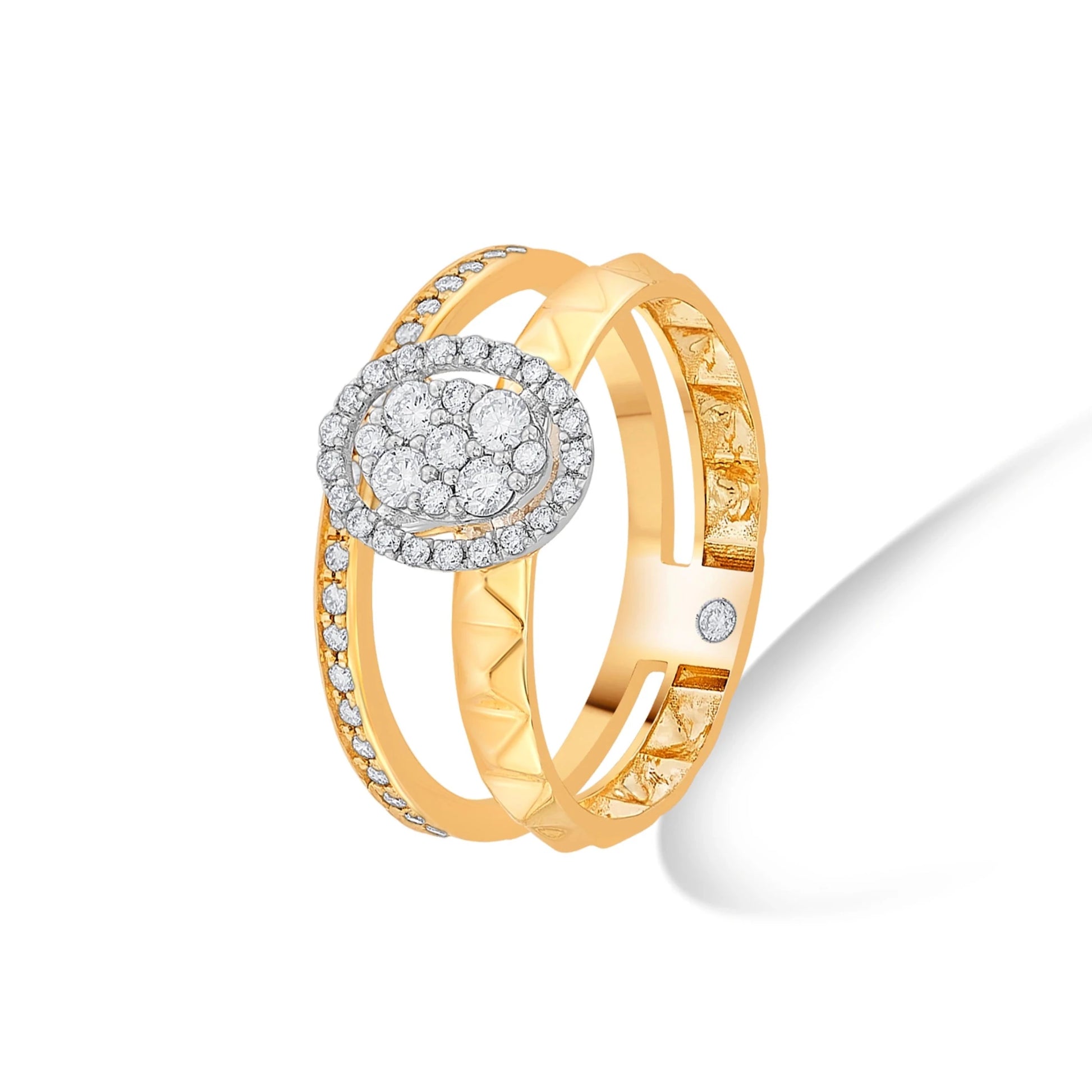 Soiree Dazzling Duo Halo Ring - Zen Diamond India