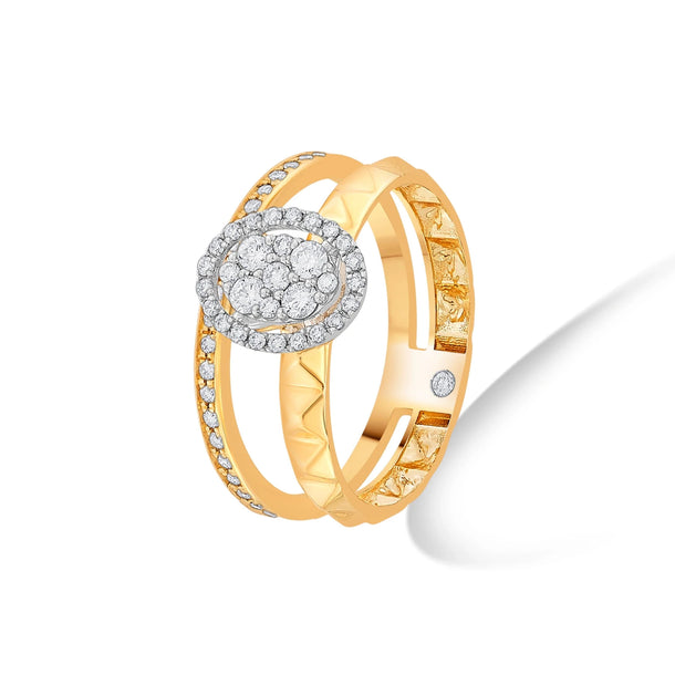 Soiree Dazzling Duo Halo Ring - Zen Diamond India