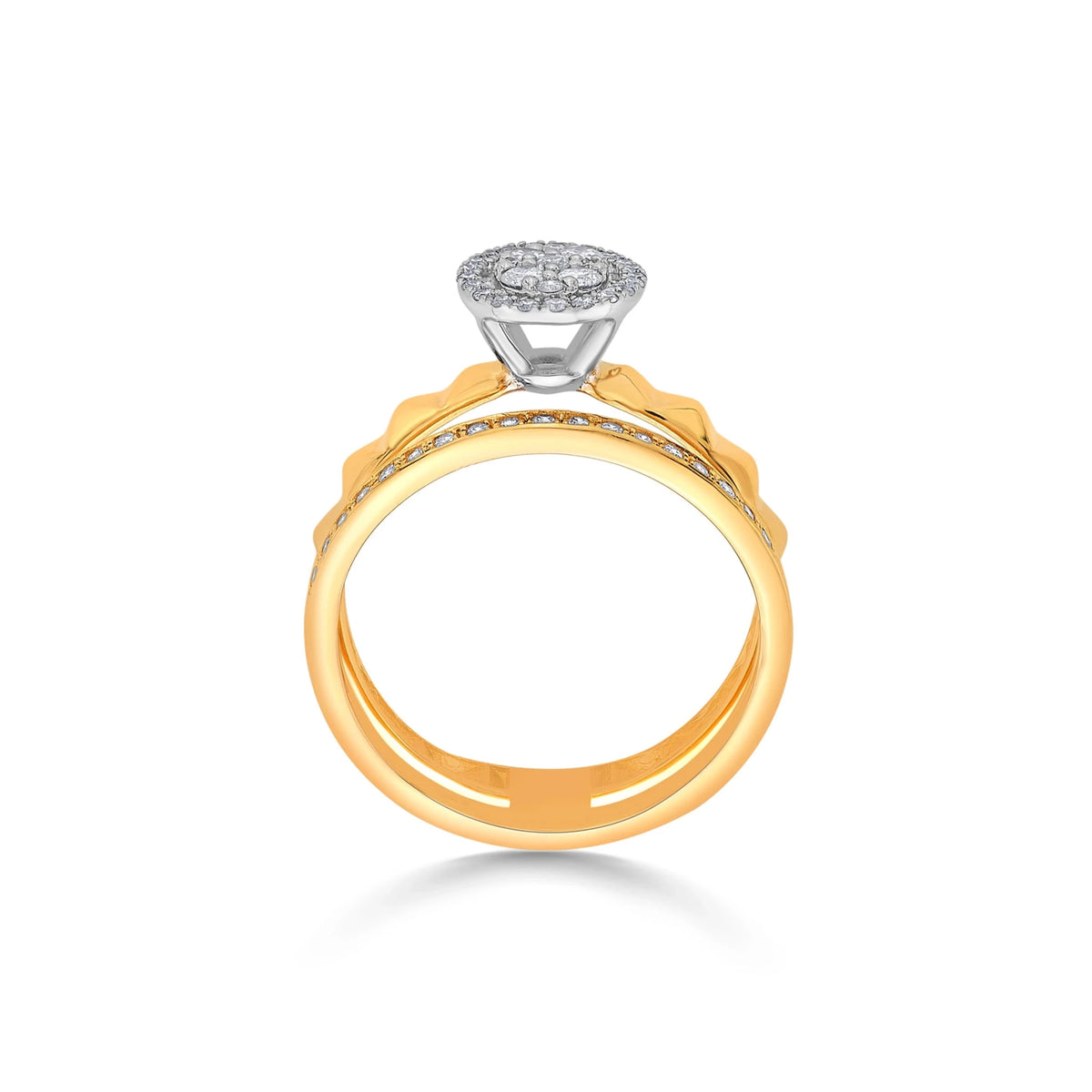 Soiree Dazzling Duo Halo Ring - Zen Diamond India