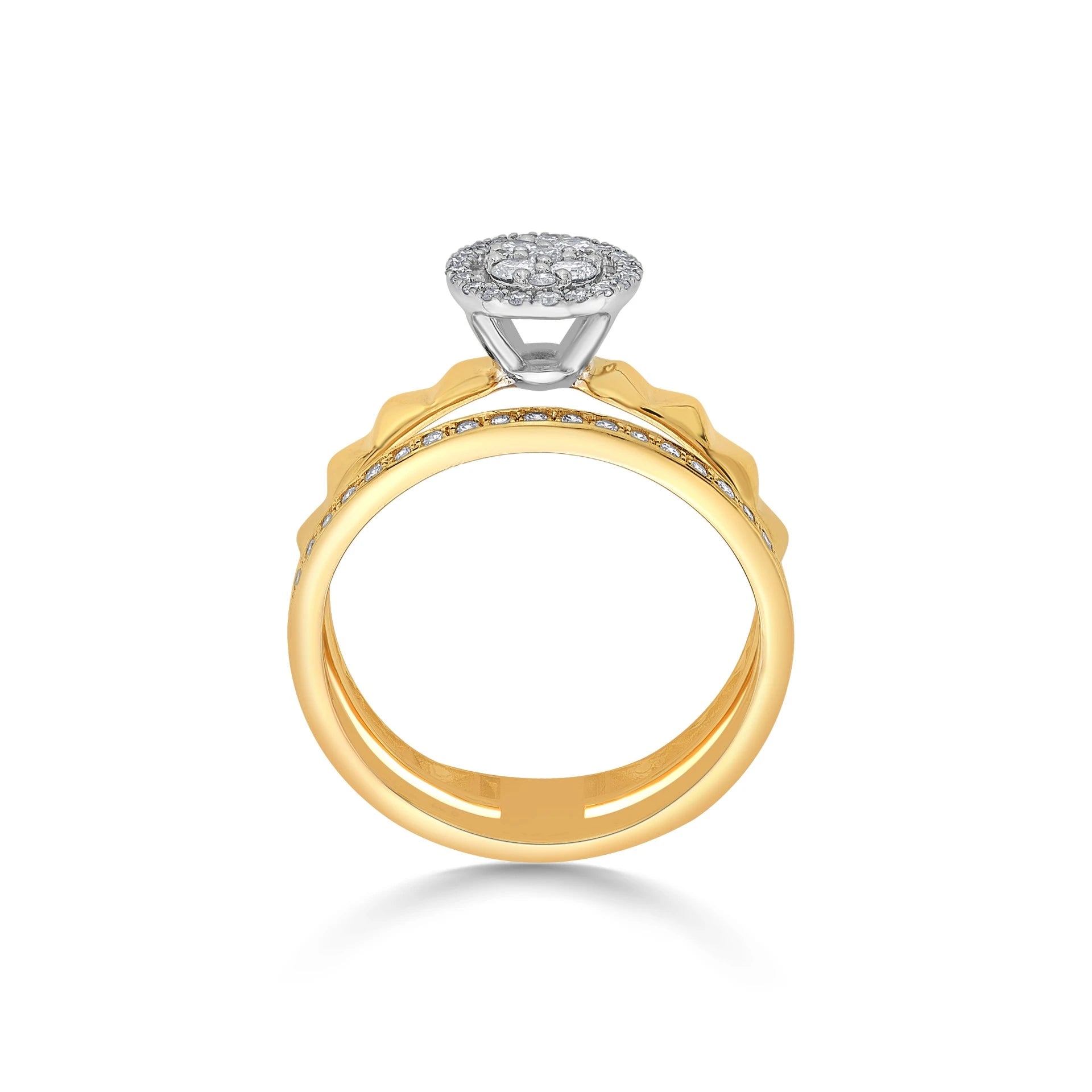 Soiree Dazzling Duo Halo Ring - Zen Diamond India