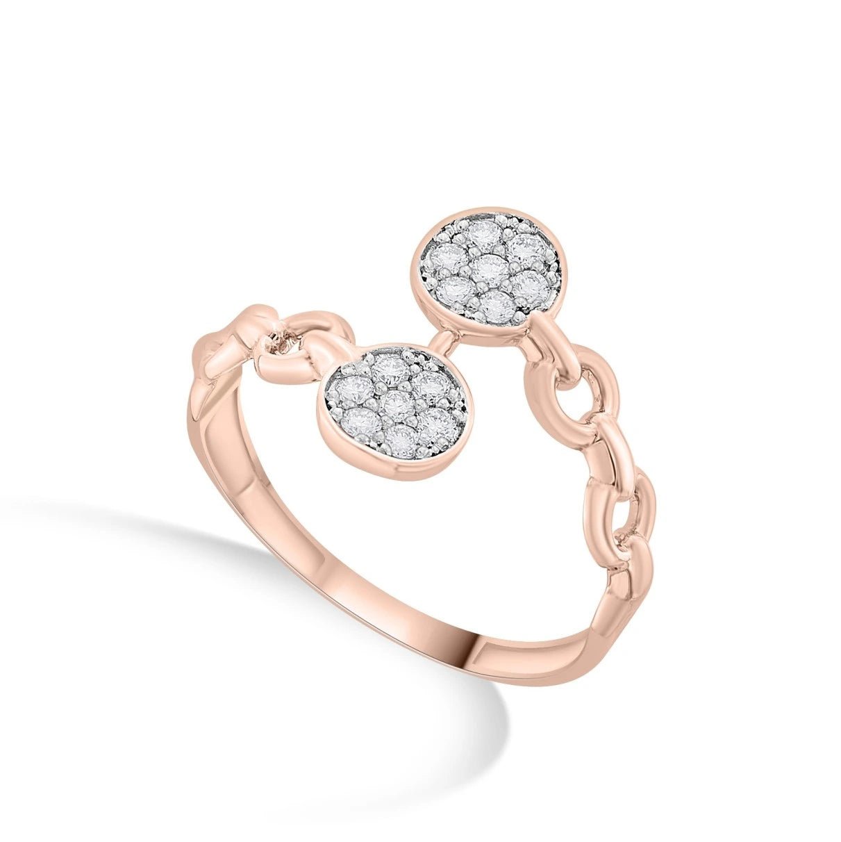 Cuban Rhythm Pave Link Ring