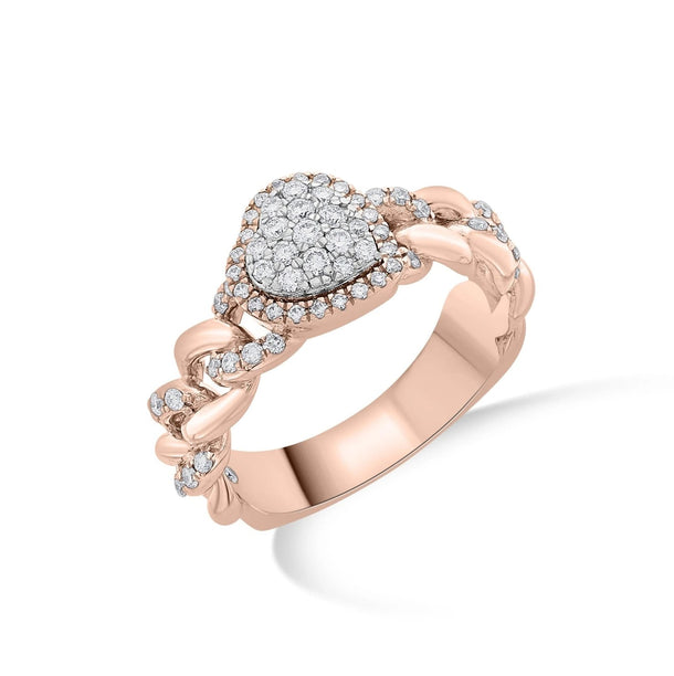 Tender Heart Cuban Link Diamond Ring