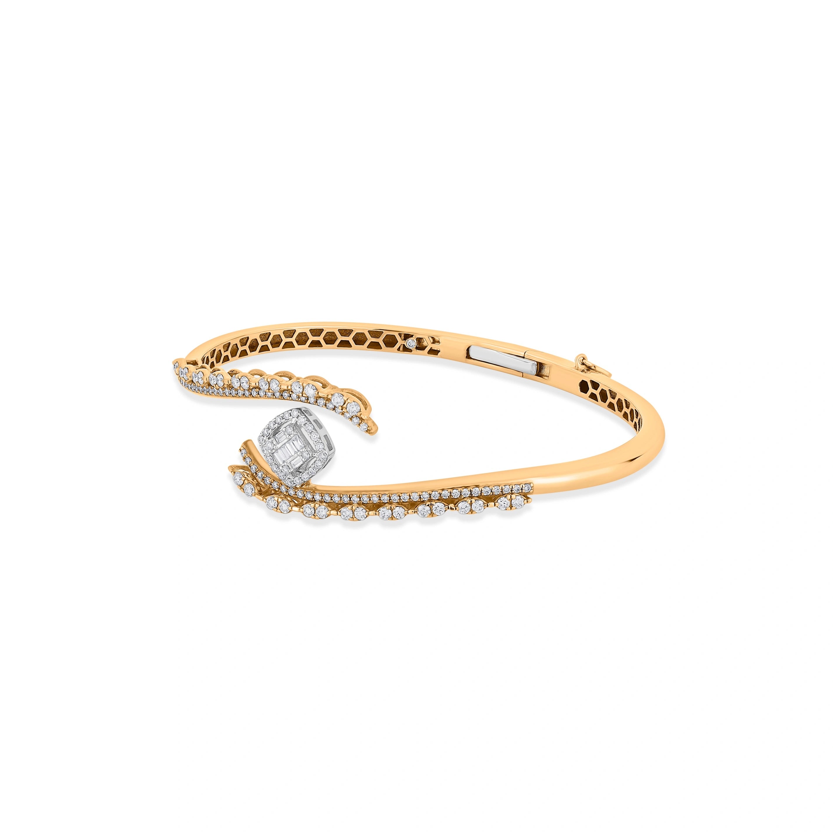 Enchante Diamond Crescent Torque Bracelet - Zen Diamond India