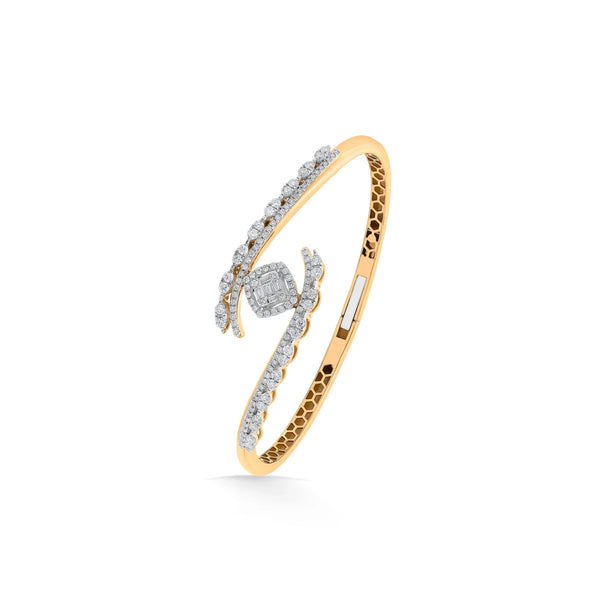 Enchante Diamond Crescent Torque Bracelet - Zen Diamond India
