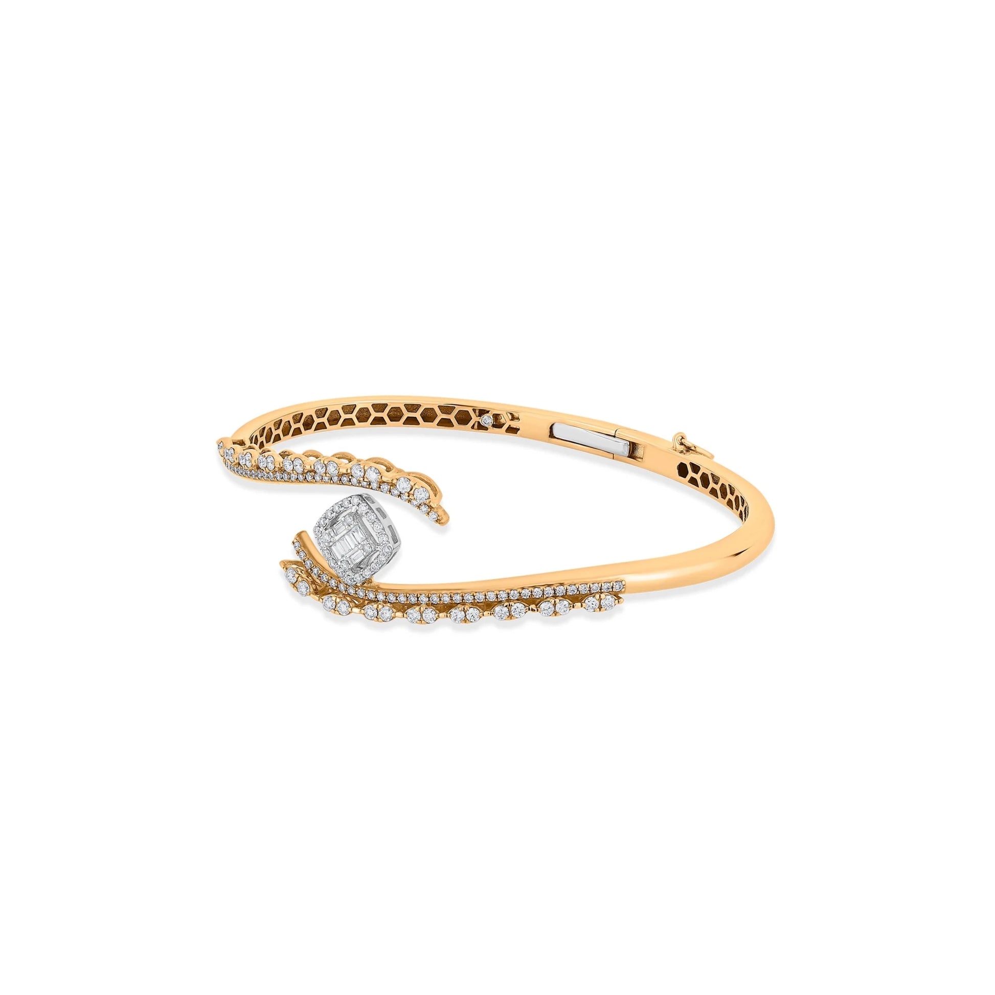 Enchante Diamond Crescent Torque Bracelet - Zen Diamond India