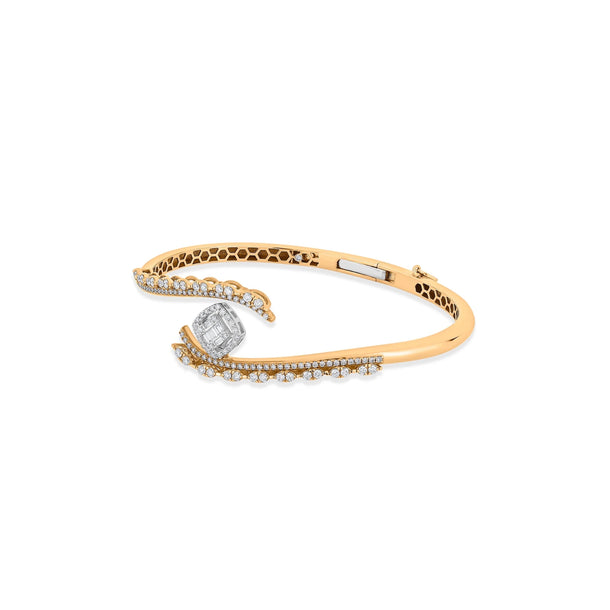 Enchante Diamond Crescent Torque Bracelet - Zen Diamond India