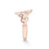 Diamond Leaf Cuban Link Open Ring