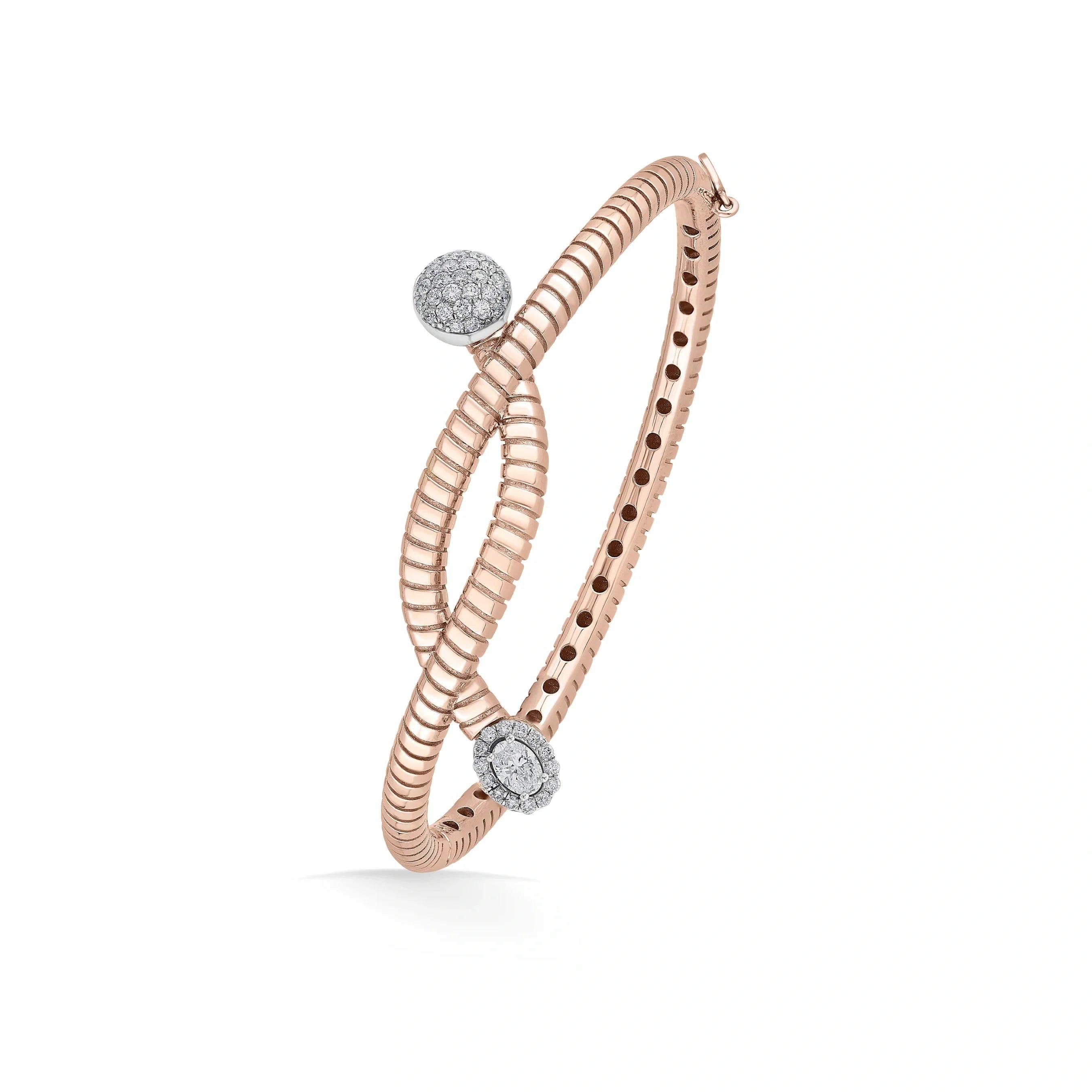Soirée Inferno Twisted Oval Bangle - Zen Diamond India
