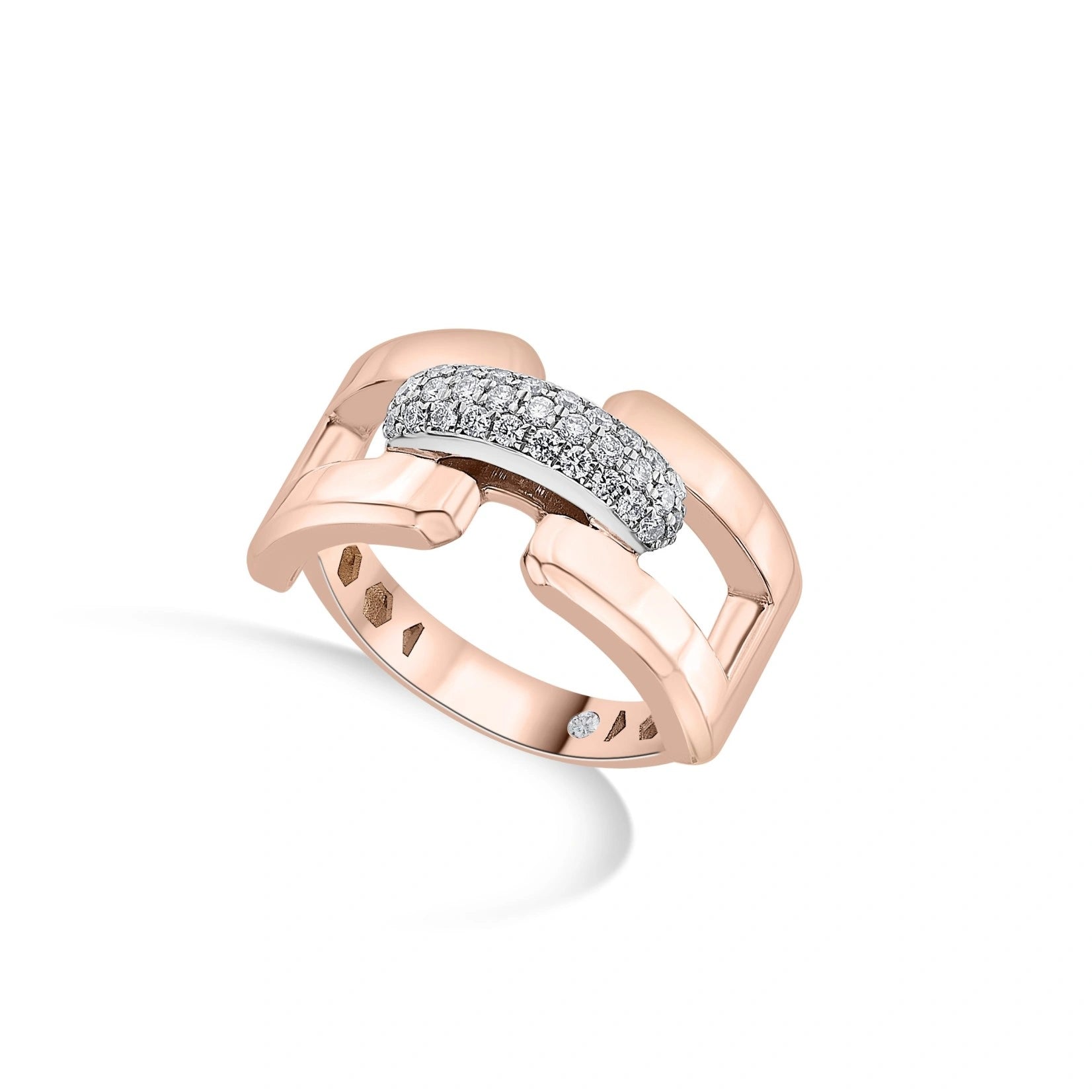 Cuban Bold Link Pave Diamond Statement Ring
