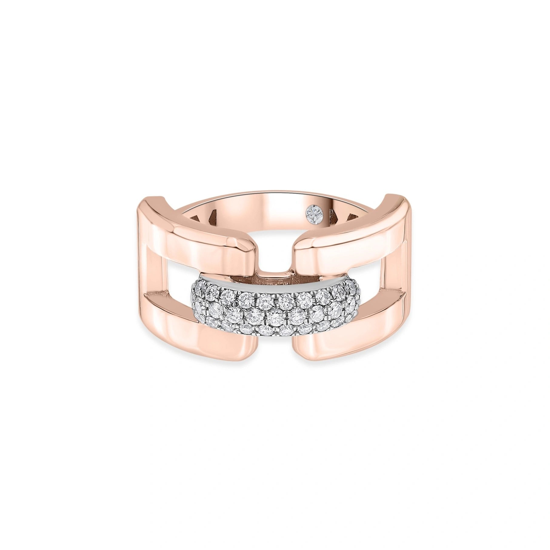 Cuban Bold Link Pave Diamond Statement Ring