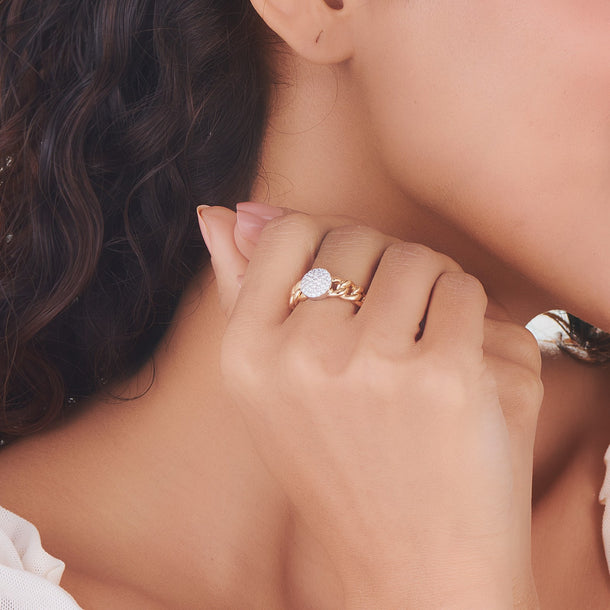 Cuban Link Diamond Dazzle Ring