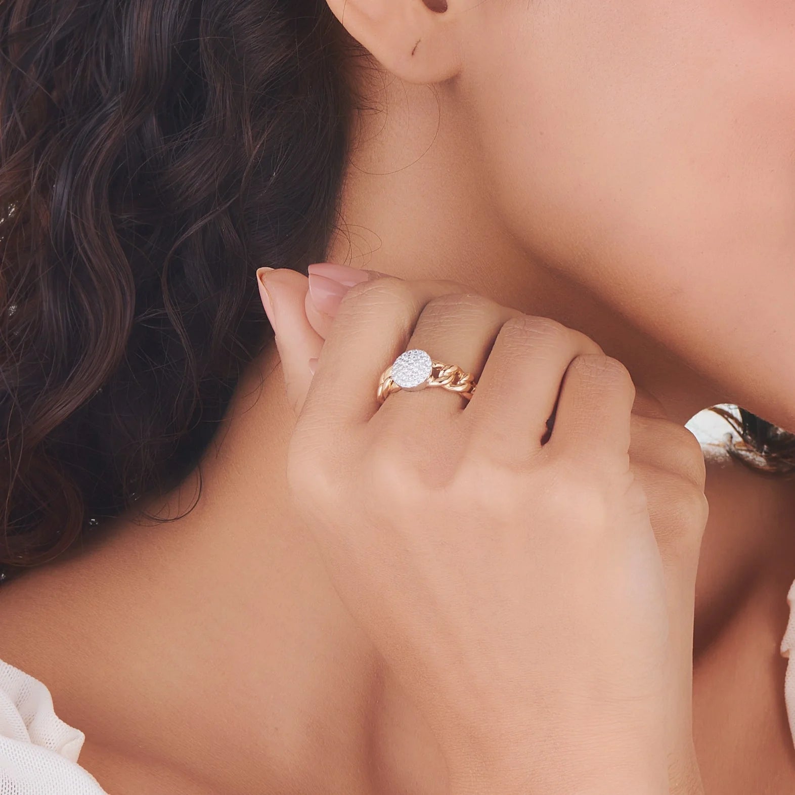 Cuban Oval Ice on Fire Ring - Zen Diamond India