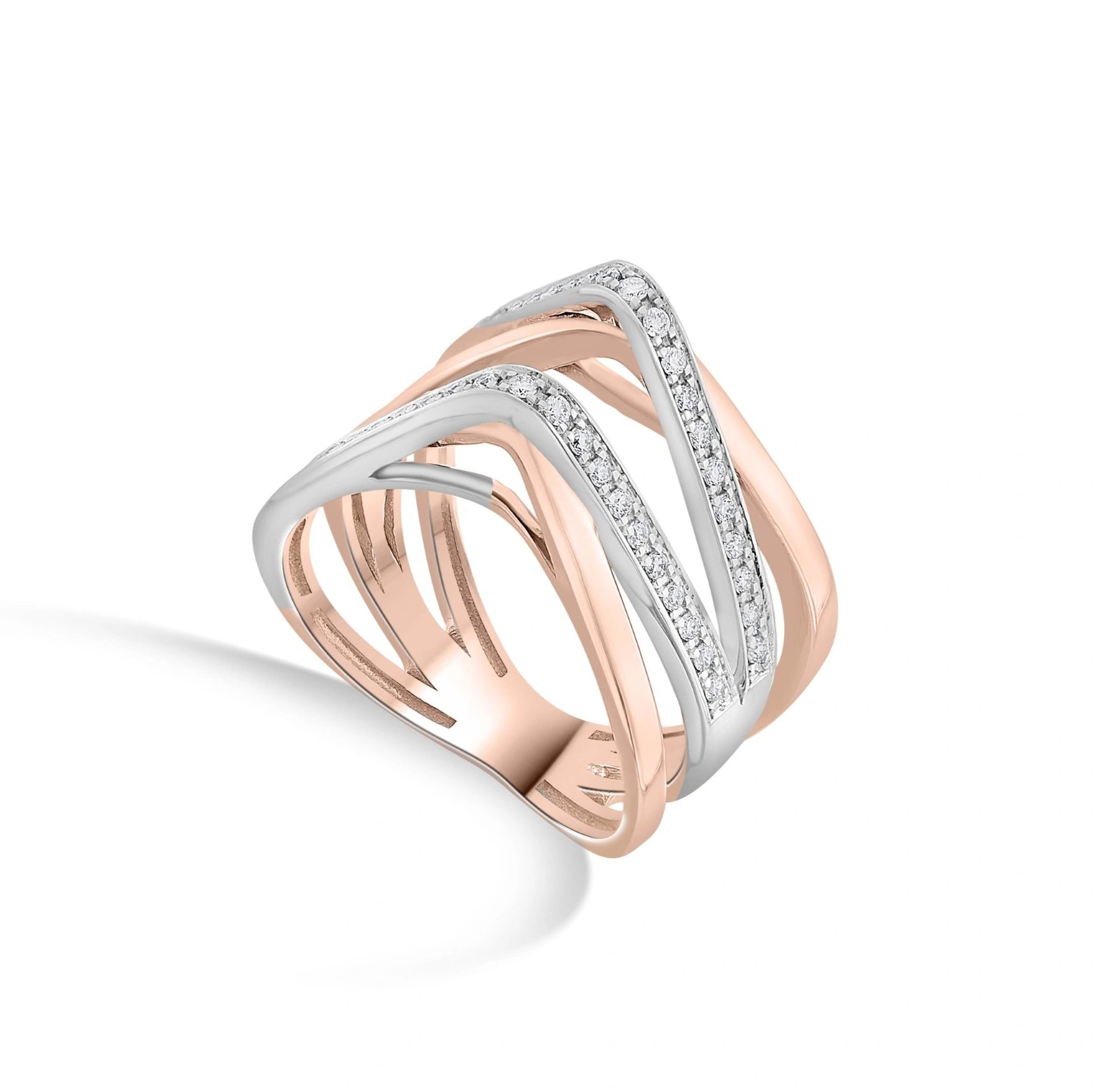 Soiree Crisscross Radiance Ring - Zen Diamond India