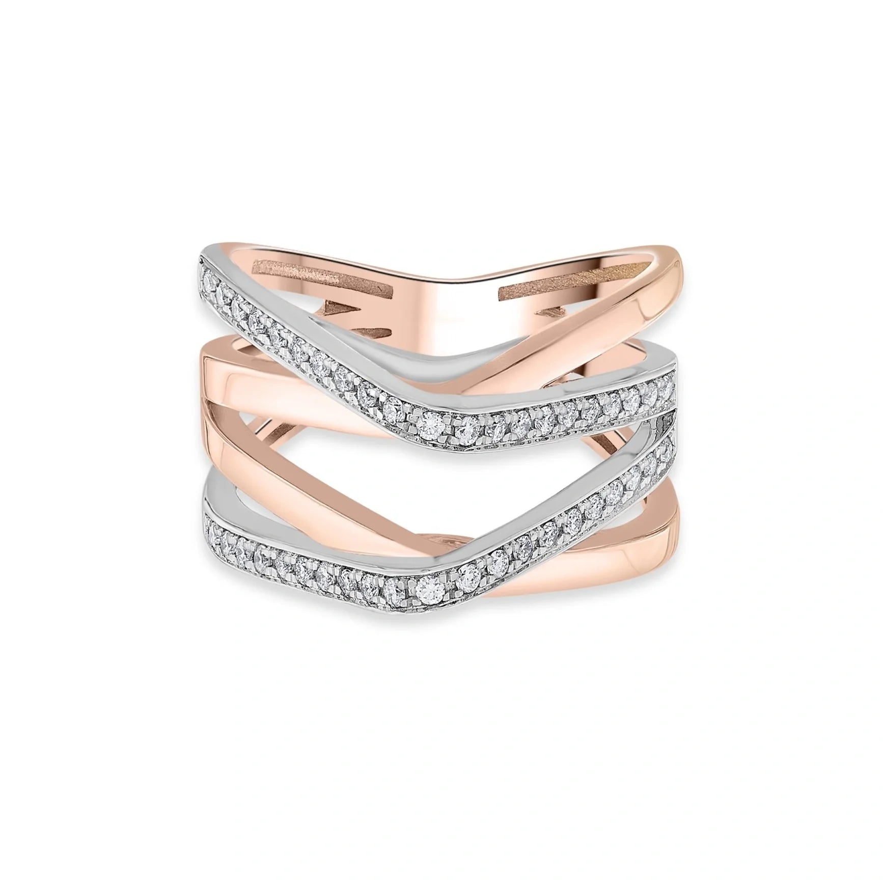 Soirée Crisscross Radiance Ring - Zen Diamond India