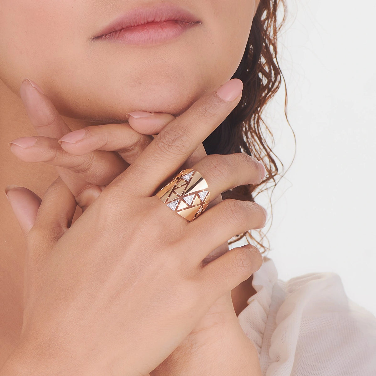 Soiree GeoGleam Statement Ring - Zen Diamond India