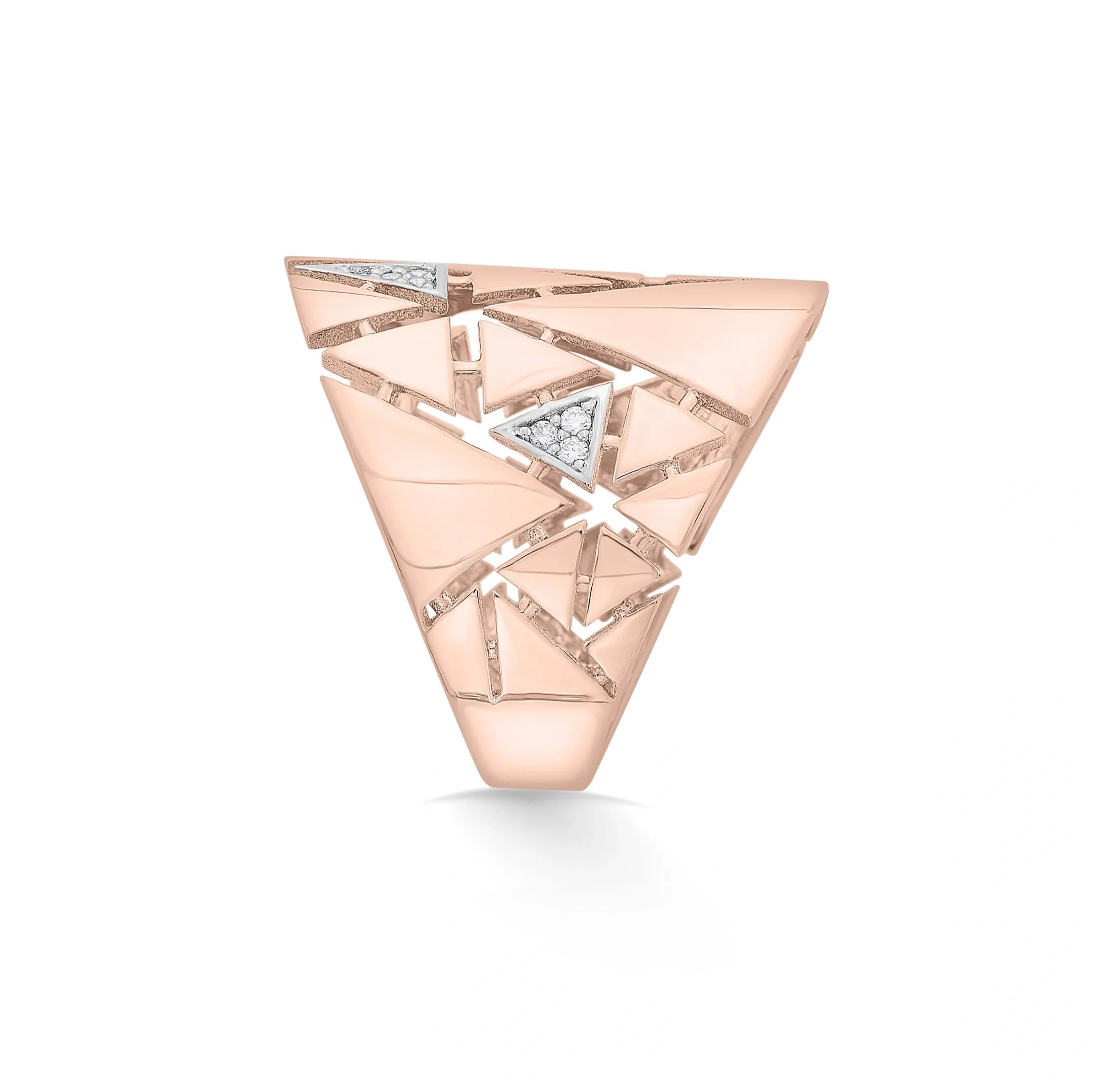 Soirée Matrix Geometric Gold Ring - Zen Diamond India