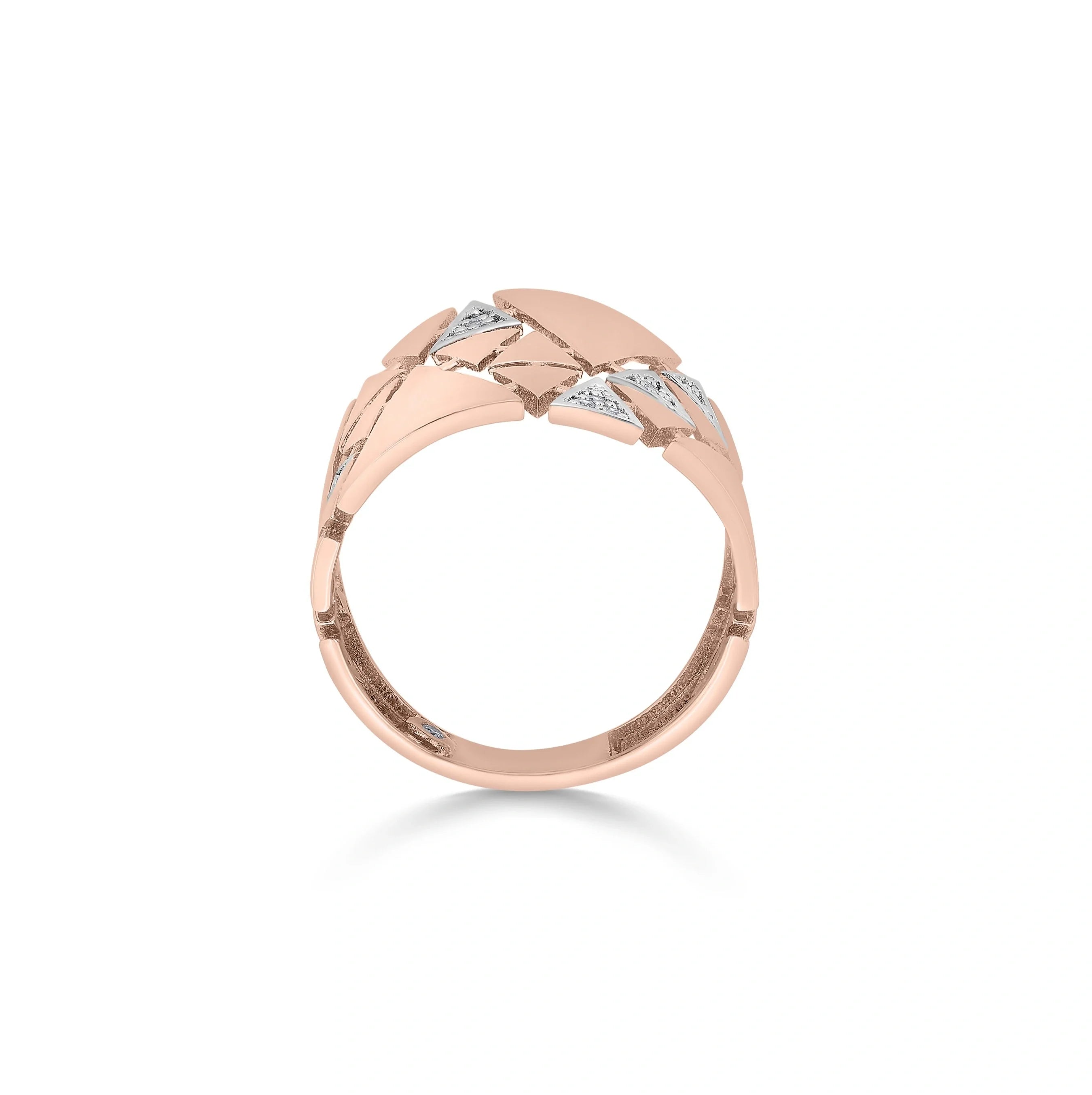 Soirée Matrix Geometric Gold Ring - Zen Diamond India
