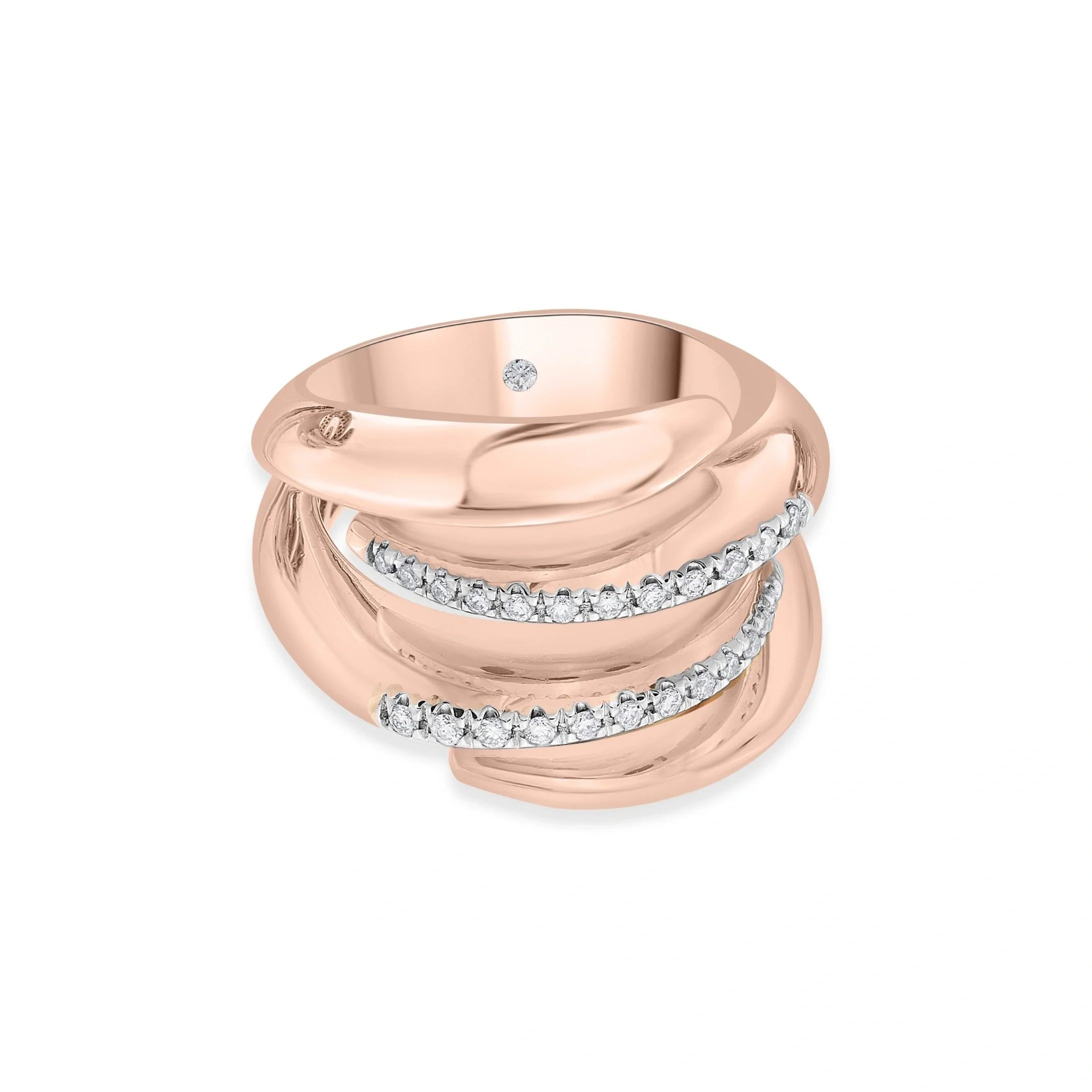 Soirée Vortex Gleam Cuff Ring - Zen Diamond India