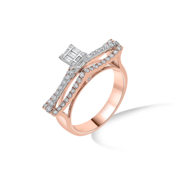 Enchante Sparkle Suspension Statement Ring - Zen Diamond India