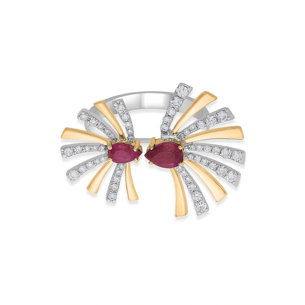Toren Starburst Gem Split Ring