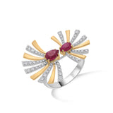 Toren Starburst Gem Split Ring