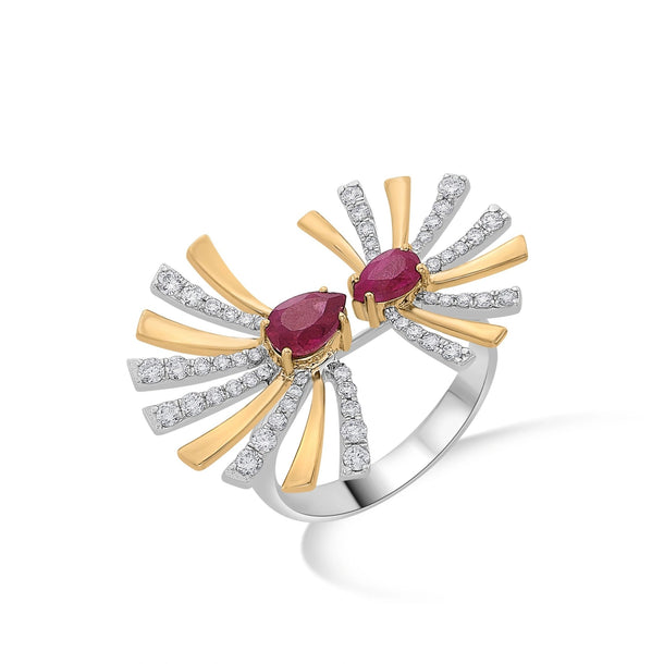 Toren Starburst Gem Split Ring