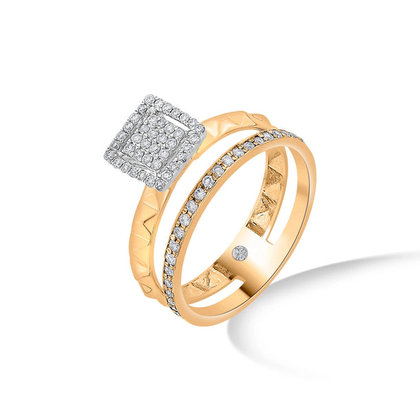 Soiree Glam Grid Icon Ring - Zen Diamond India