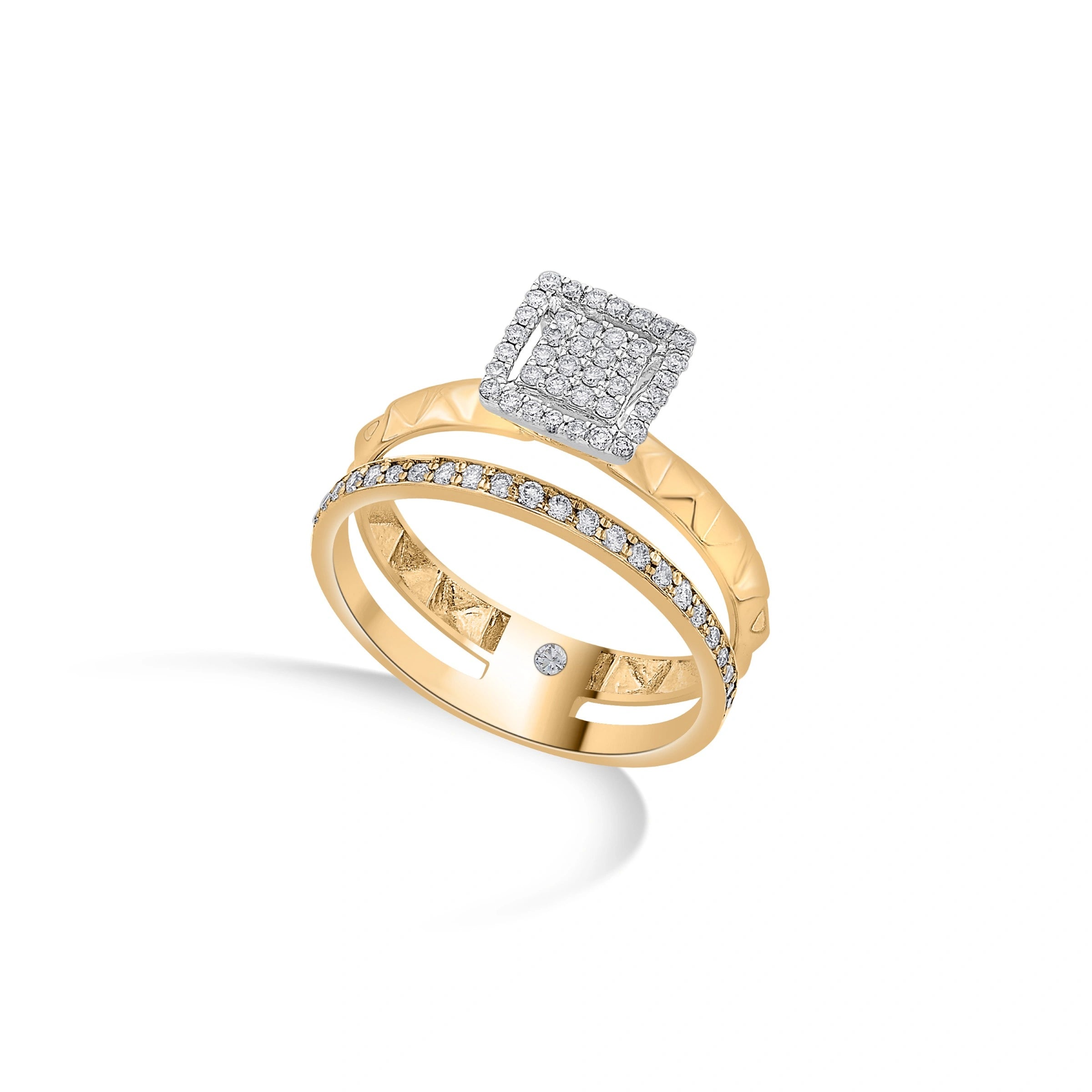 Soiree Glam Grid Icon Ring - Zen Diamond India