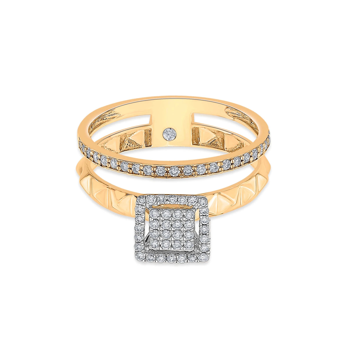 Soiree Glam Grid Icon Ring - Zen Diamond India