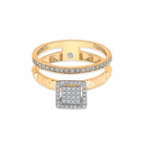 Soiree Glam Grid Icon Ring - Zen Diamond India