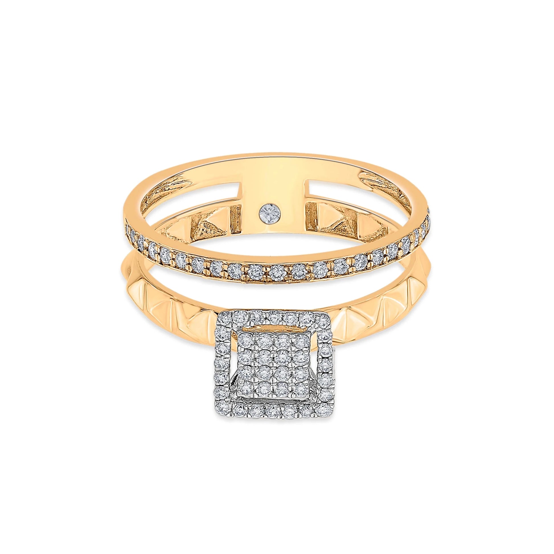Soiree Glam Grid Icon Ring - Zen Diamond India