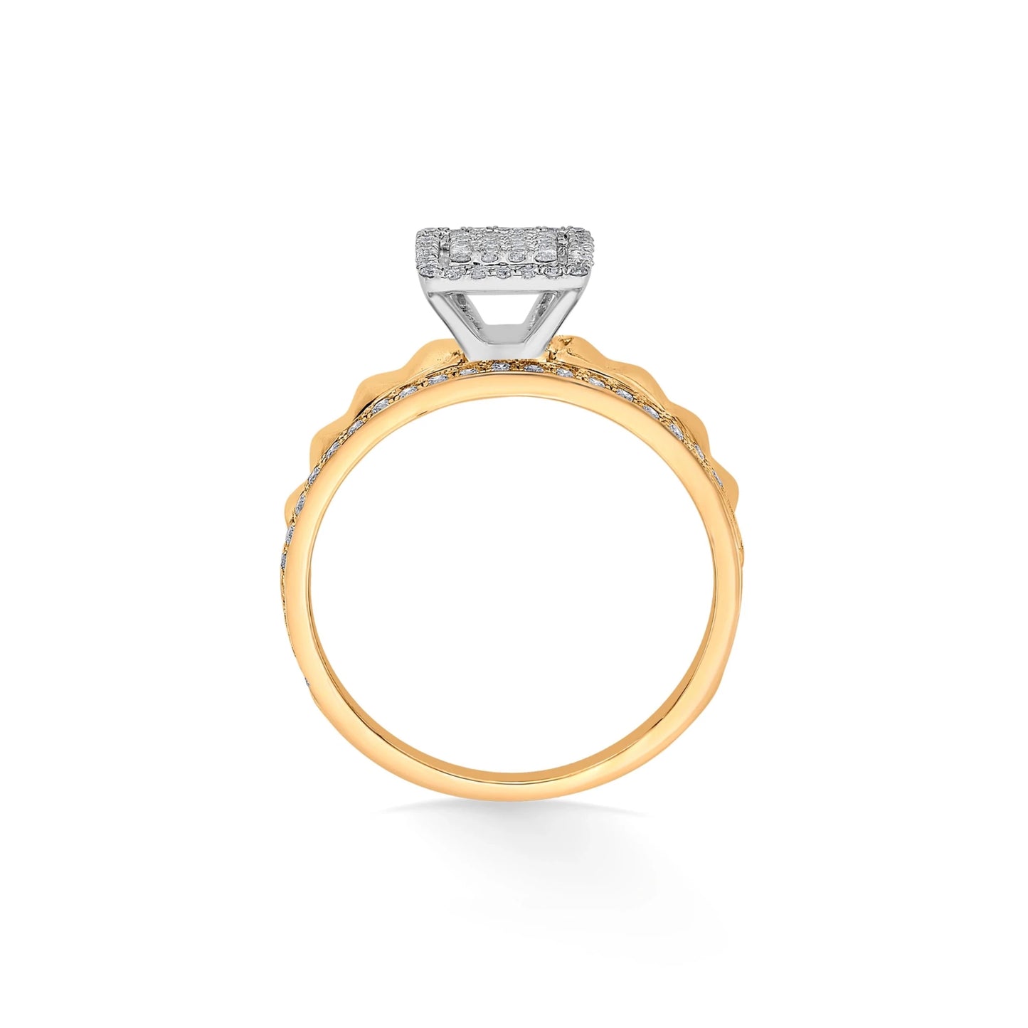 Soiree Glam Grid Icon Ring - Zen Diamond India