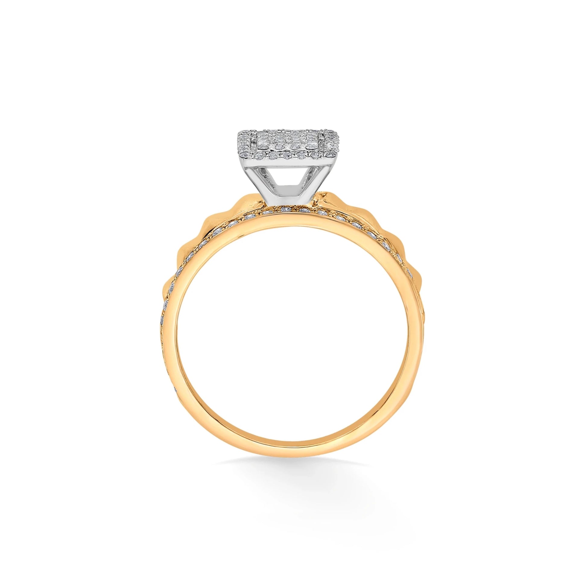 Soiree Glam Grid Icon Ring - Zen Diamond India