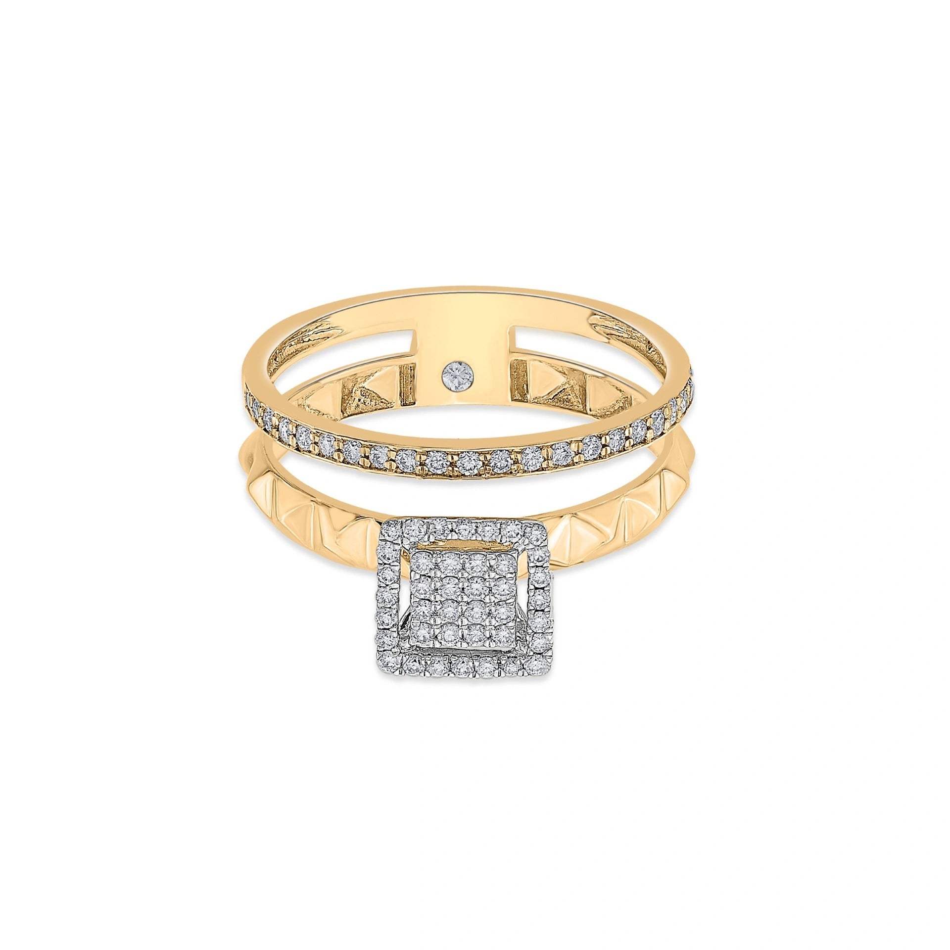 Soiree Glam Grid Icon Ring - Zen Diamond India