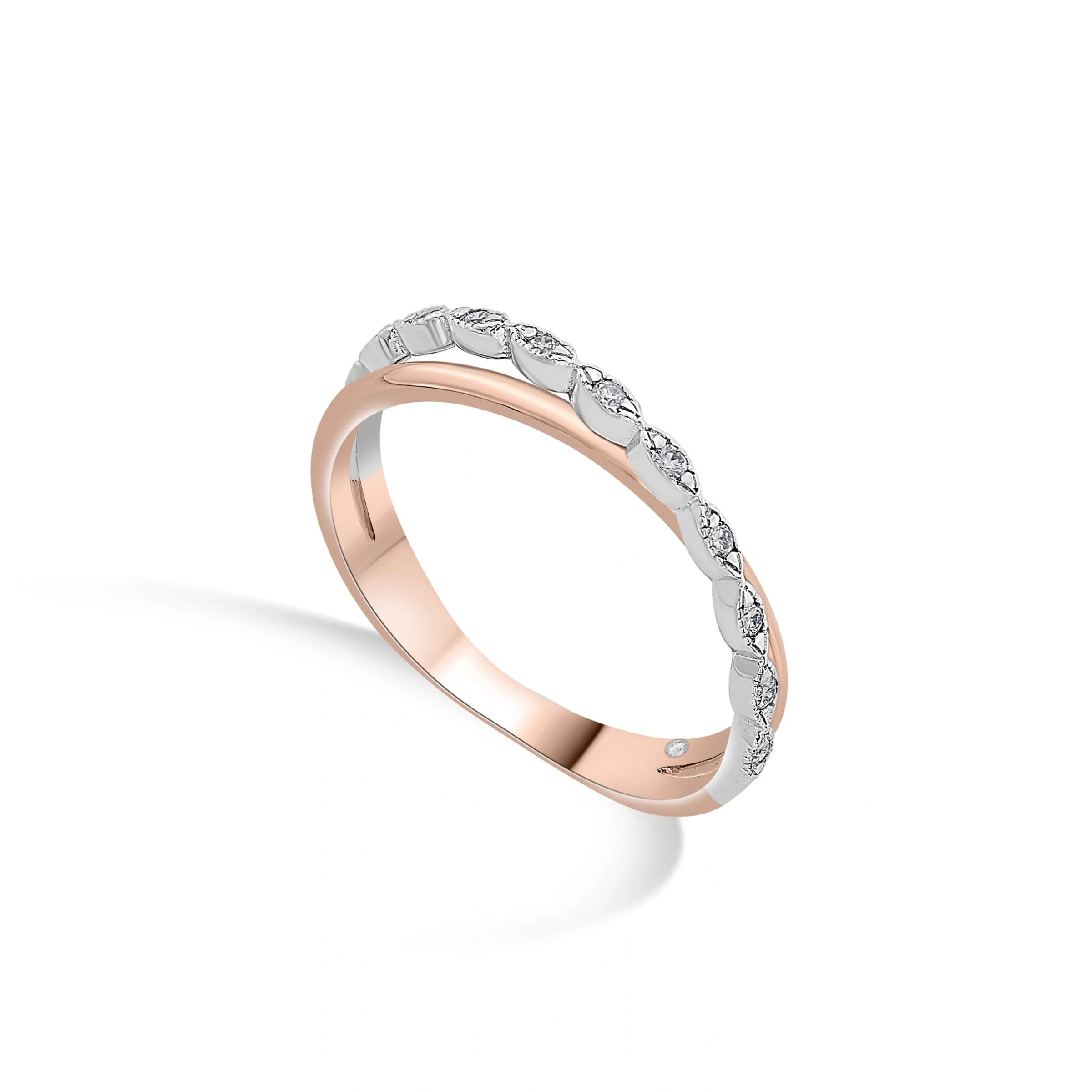 Soirée Rosé Twist Diamond Whisper Ring - Zen Diamond India