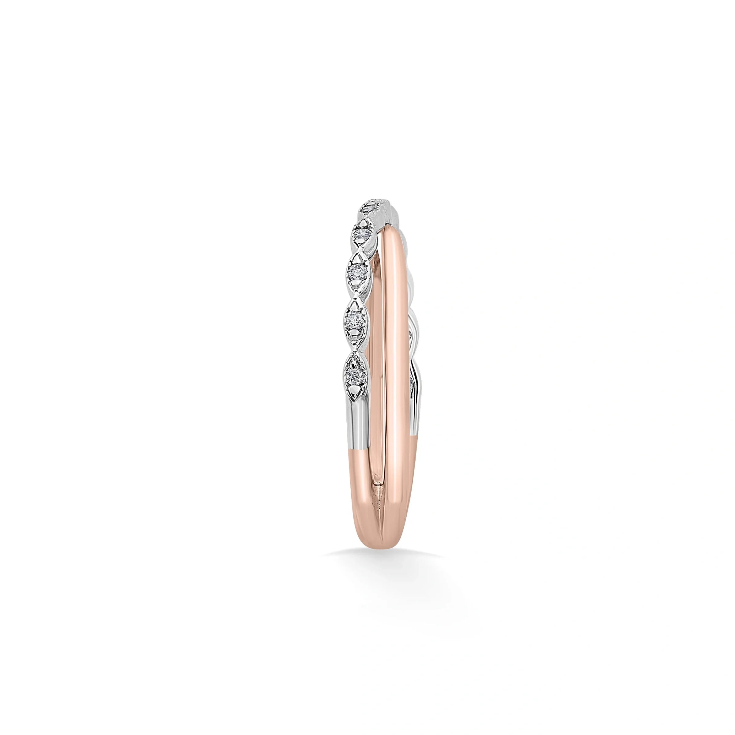 Soirée Rosé Twist Diamond Whisper Ring - Zen Diamond India
